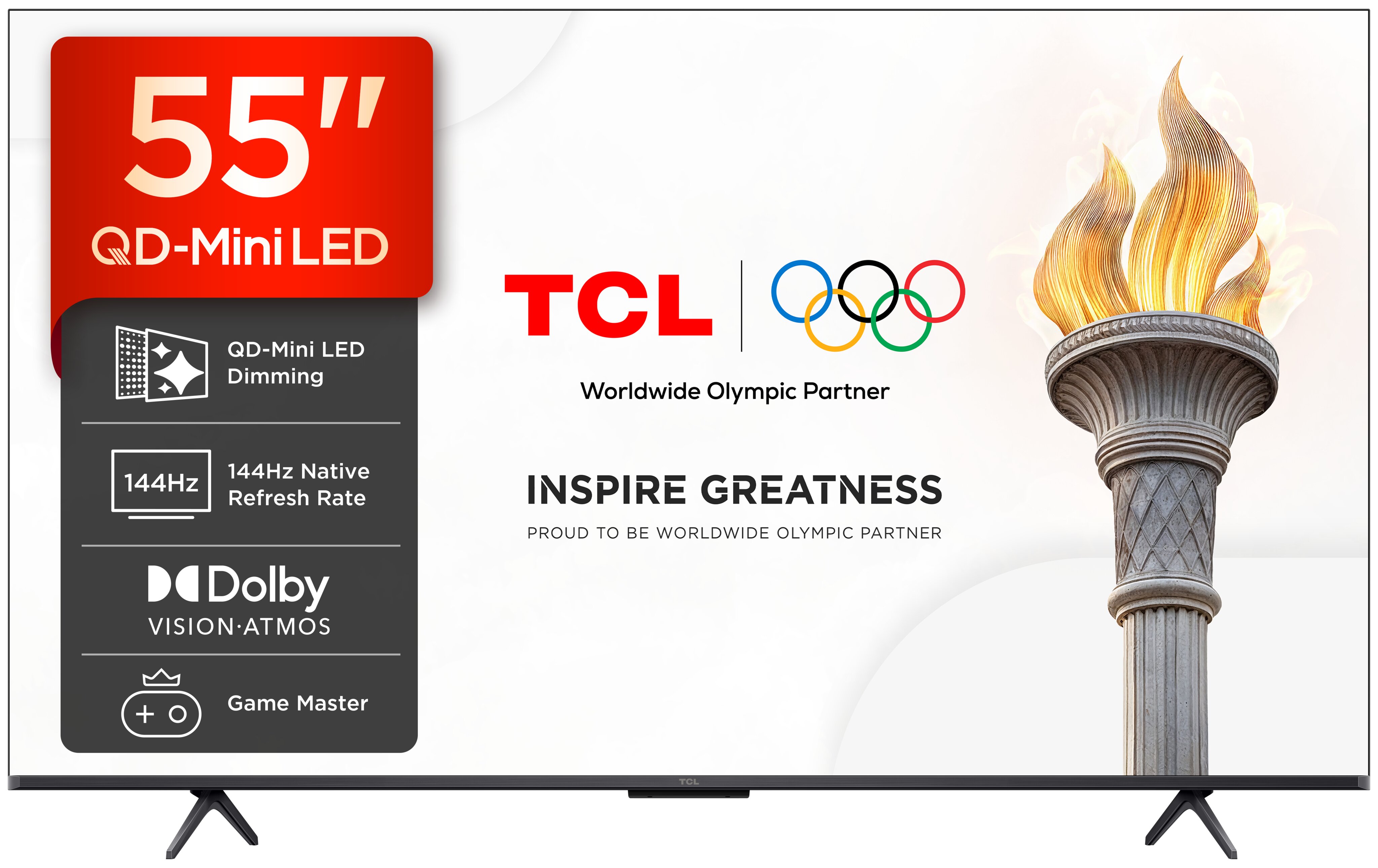 TV QD-MiniLED 55" (139 cm) TCL 55P8L, 4K HDR, Google TV, 144 Hz VRR, Dolby Vision & Atmos - Aço Escuro Aço escuro-3