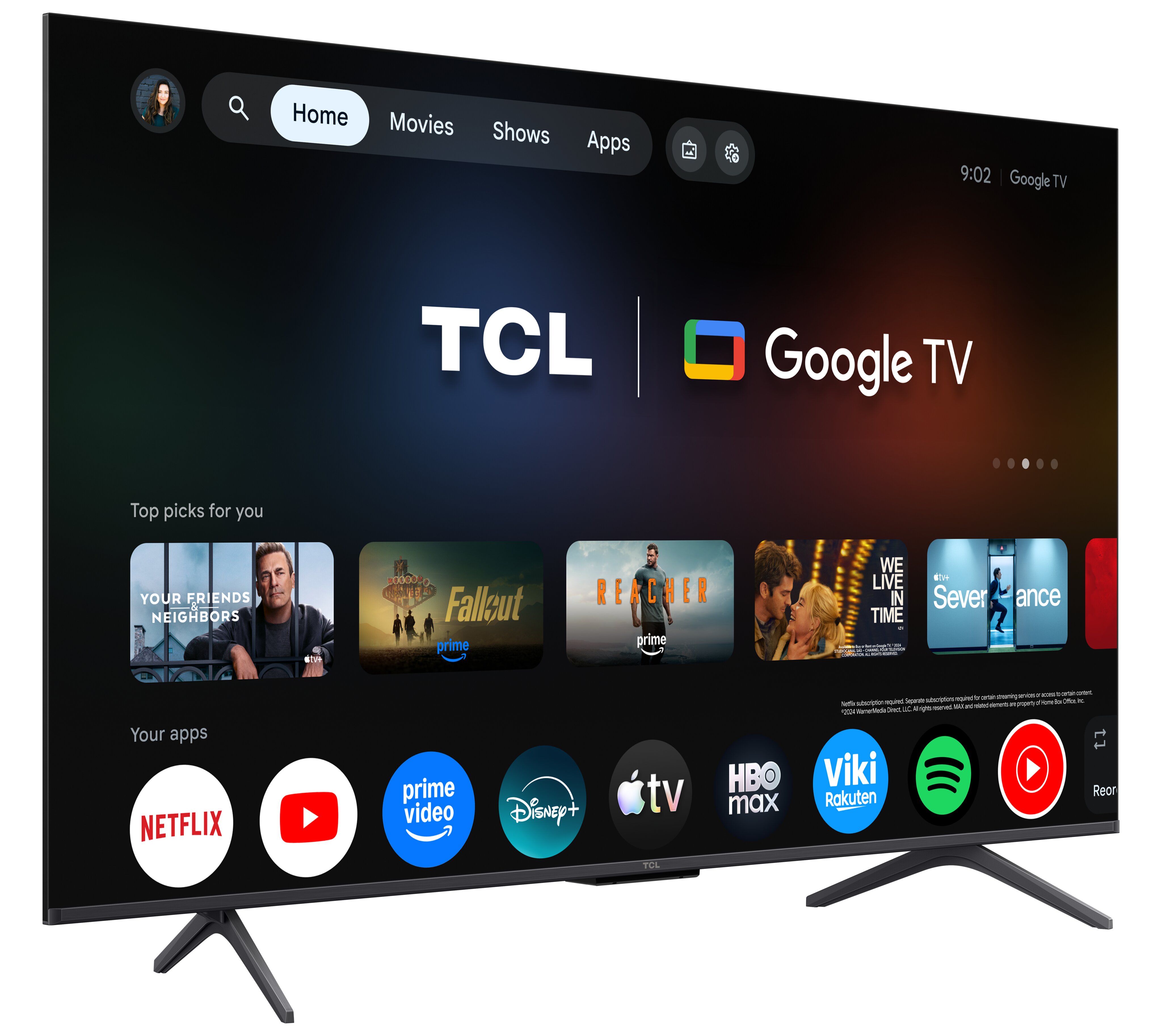 TV QD-MiniLED 55" (139 cm) TCL 55P8L, 4K HDR, Google TV, 144 Hz VRR, Dolby Vision & Atmos - Aço Escuro Aço escuro-5