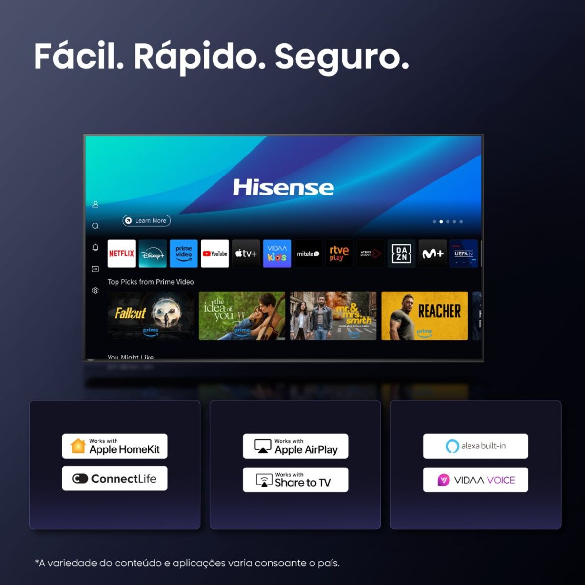TV MiniLED 164 cm (65") Hisense 65U8Q, UHD 4K, Smart TV Alumínio/Cinzento-carvão-10