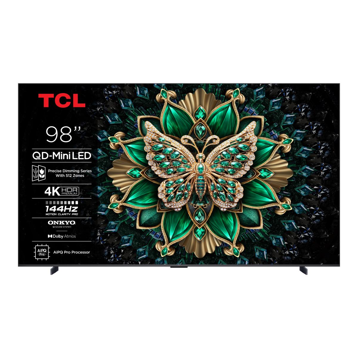 Imagem 0 de TV QD?Mini LED 248,9 cm (98") TCL 98C6K, 4K HDR Premium, Smart TV com tecnologia Google TV, Compatível com Assistentes de Voz