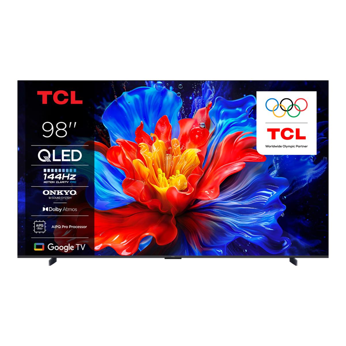 Imagem 0 de TV QLED 248,9 cm (98") TCL 98P8K, 4K HDR Ultra HD, Smart TV com Google TV, Controlo por Voz, Compatível com Google Assistant e Google Cast