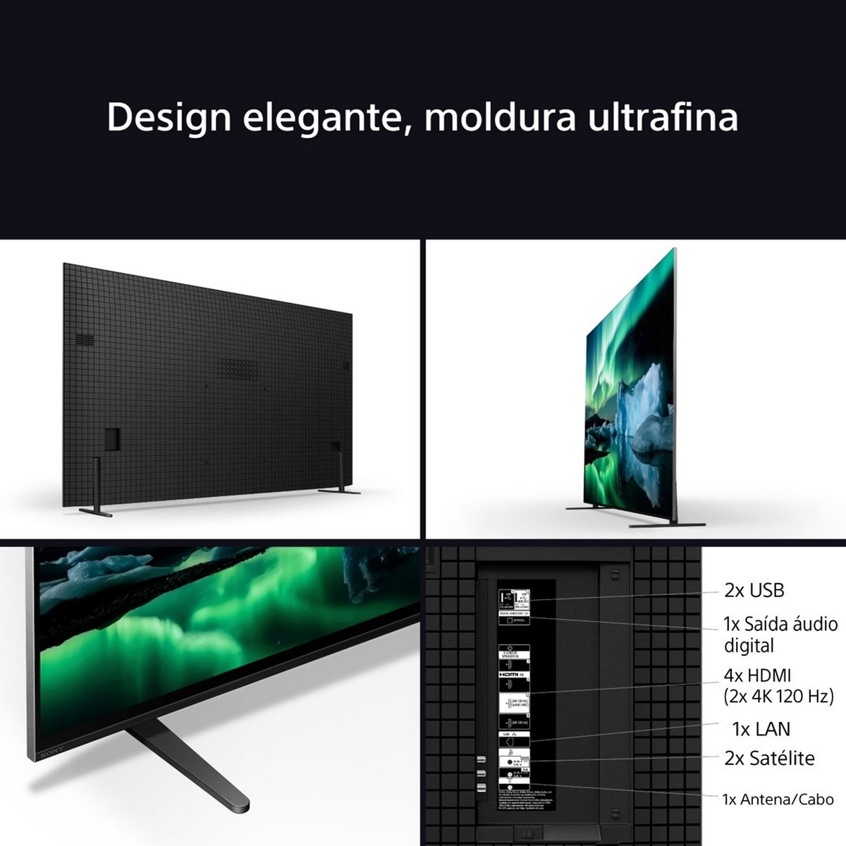 TV OLED 65" (164 cm) Sony BRAVIA 8A K65XR8AB, 4K HDR, 120Hz, Google TV, Smart TV, Funções para PS5, IMAX Enhanced, Dolby Vision Atmos, Chromecast 5