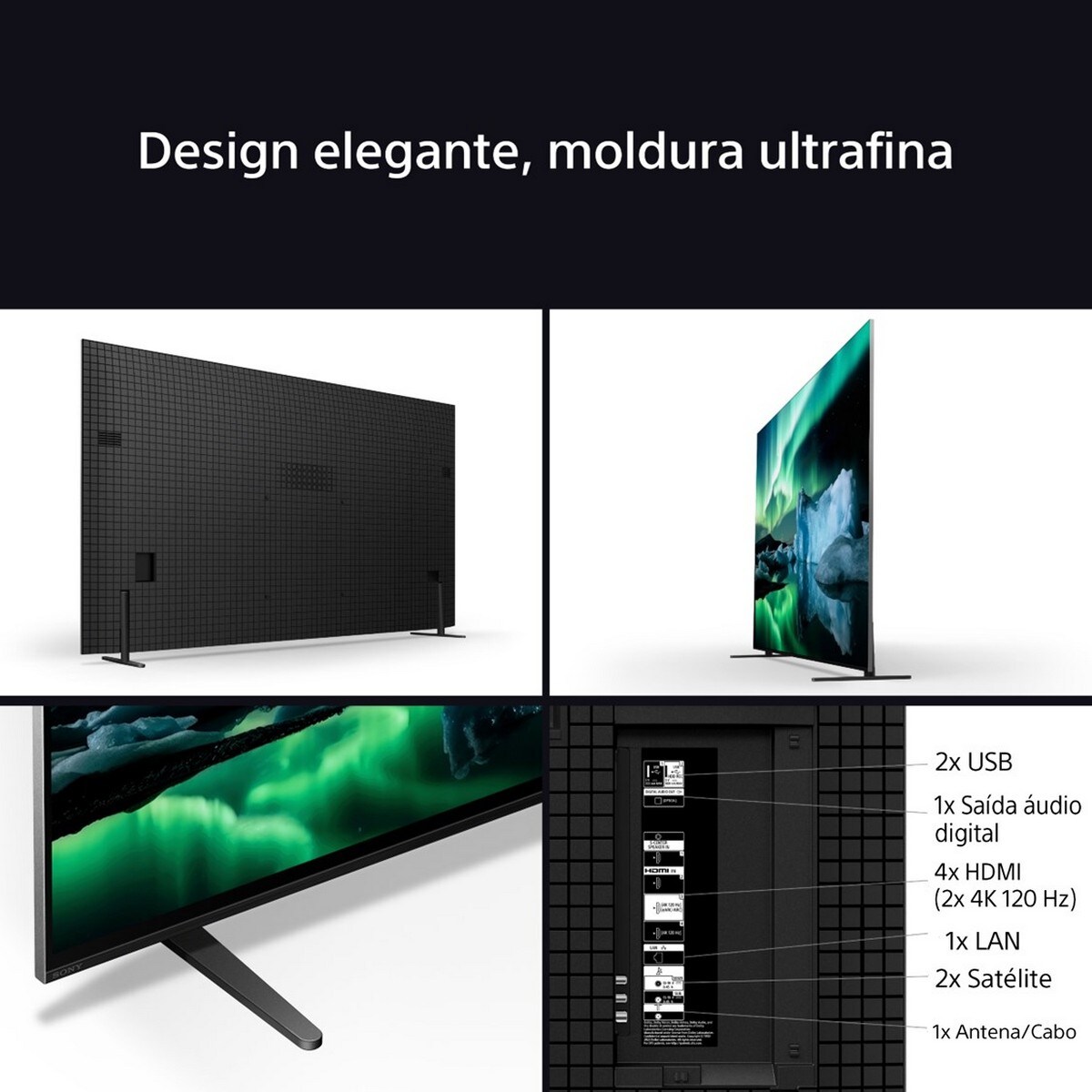 TV 65" Sony BRAVIA 8A K65XR8AB OLED, 4K HDR, 120Hz, Google TV, Smart TV, Funções para PS5, IMAX Enhanced, Dolby Vision Atmos, Chromecast 5