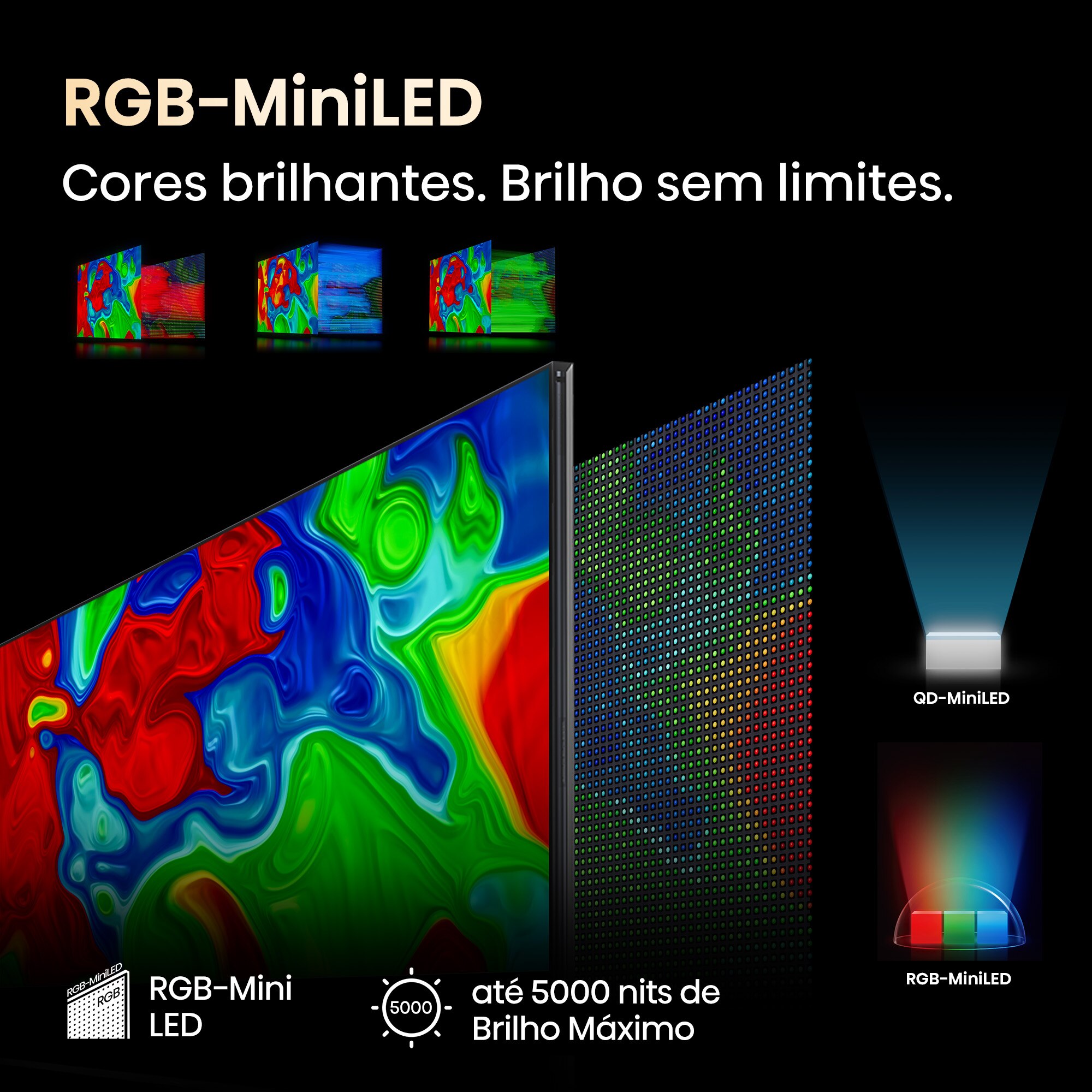 TV Mini LED RGB 100" (253 cm) Hisense 100UXQ, UHD 4K, Smart TV com IA Alumínio/Cinzento-carvão-6