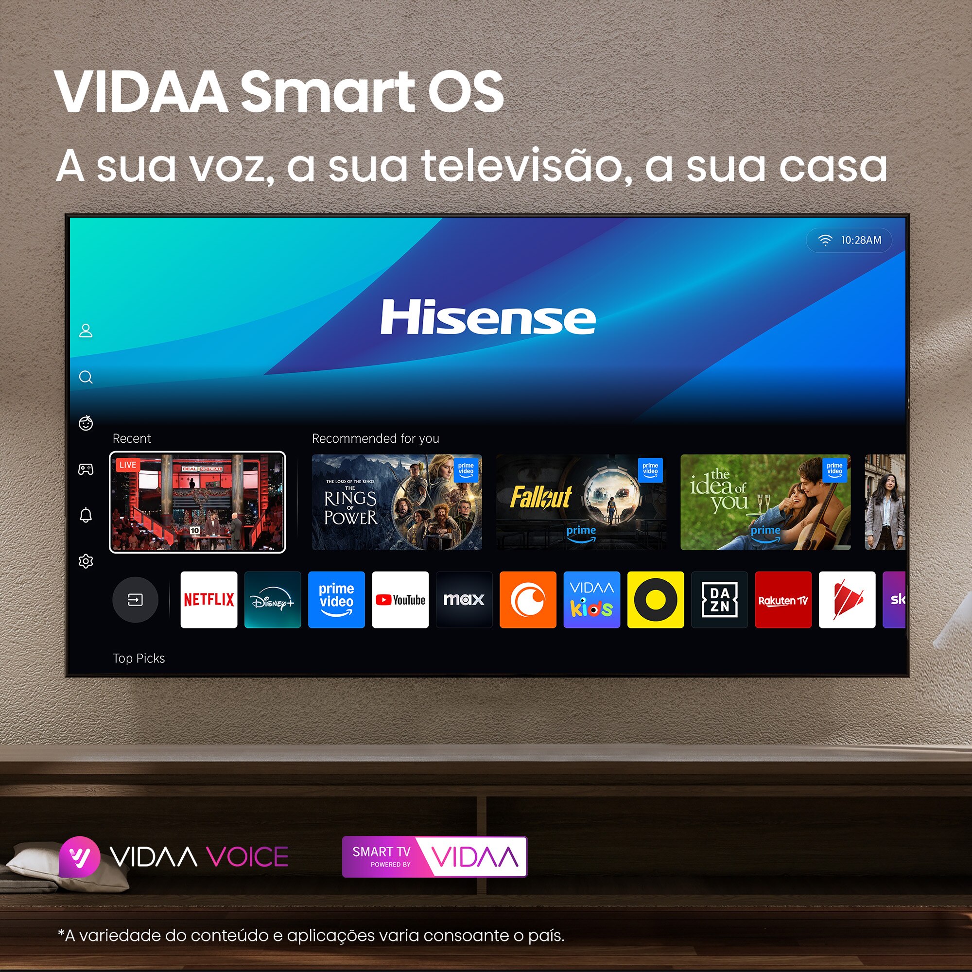 TV Mini LED RGB 100" (253 cm) Hisense 100UXQ, UHD 4K, Smart TV com IA Alumínio/Cinzento-carvão-12