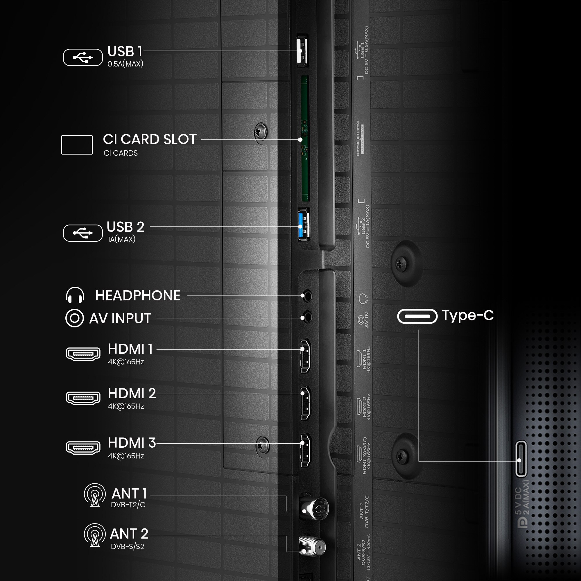 TV Mini LED RGB 100" (253 cm) Hisense 100UXQ, UHD 4K, Smart TV com IA Alumínio/Cinzento-carvão-14