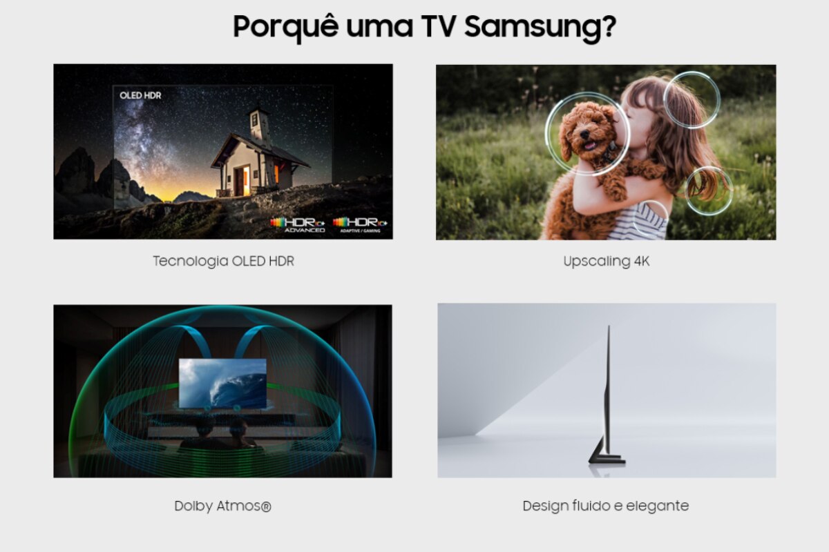 TV OLED 77" (194 cm) Samsung S85H 4K TQ77S85HAEXXC Vision AI Smart TV 4