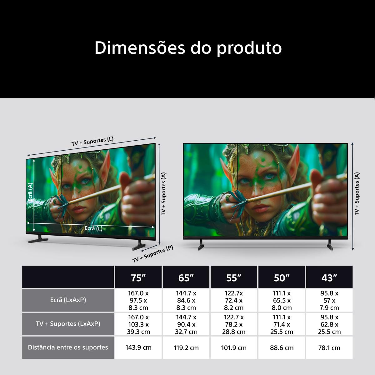 TV LED 75" (189 cm) Sony BRAVIA 2 II  K75S25M2PB.CEI 4K Google Preto-6