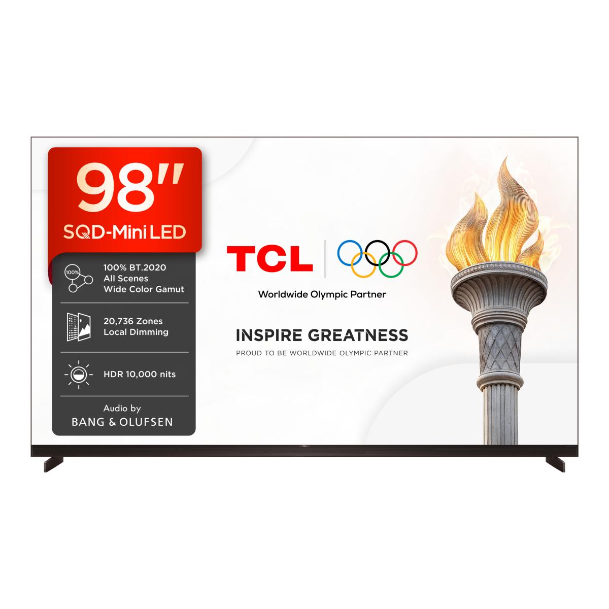 TV SQD-MiniLED 98" (248 cm) TCL 98X11L, 4K UHD, 10000 Nits, Smart Google TV, 144Hz, Dolby Vision & Atmos, Audio by Bang & Olufsen Aço escuro-5
