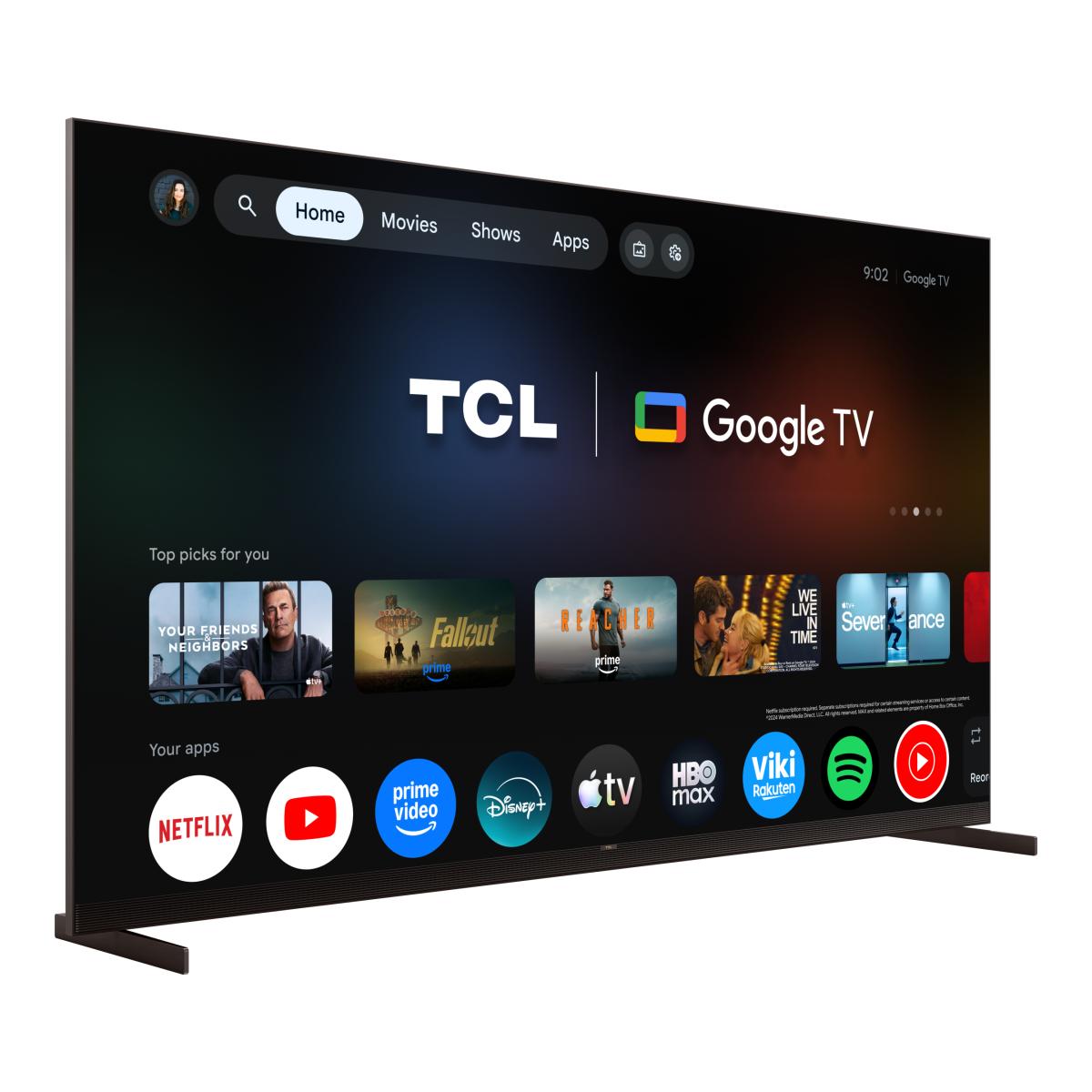 TV SQD-MiniLED 98" (248 cm) TCL 98X11L, 4K UHD, 10000 Nits, Smart Google TV, 144Hz, Dolby Vision & Atmos, Audio by Bang & Olufsen Aço escuro-8