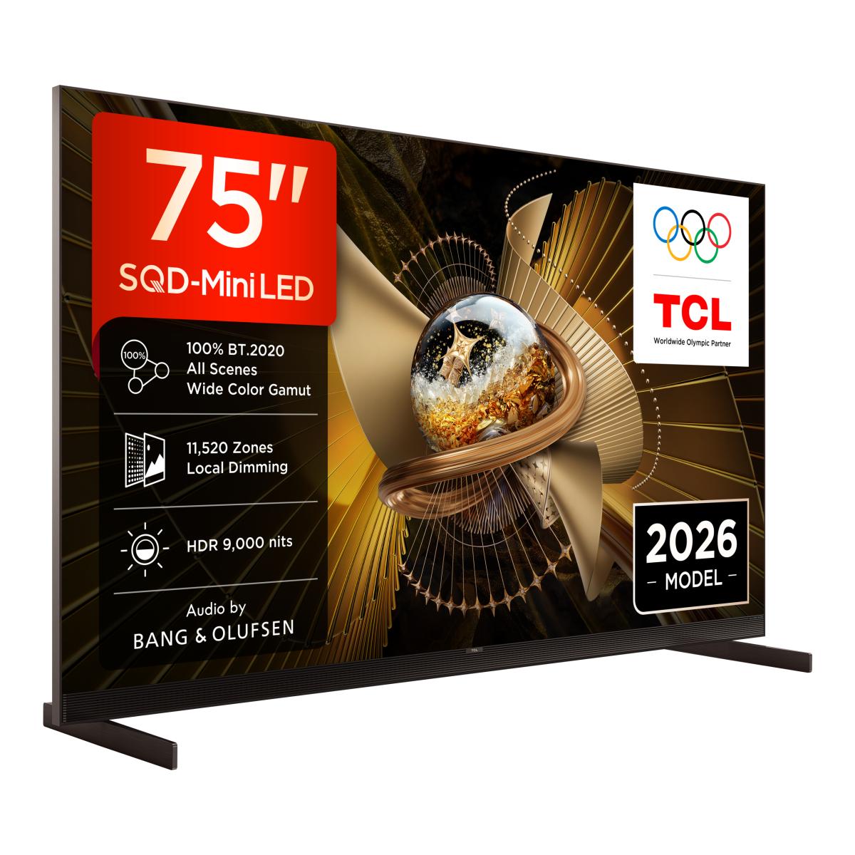 Imagem 0 de TV SQD-MiniLED 75" (189 cm) TCL 75X11L, 4K UHD, 9000 nits, Smart Google TV, 144 Hz, Dolby Vision & Atmos, Áudio da Bang & Olufse - Aço Escuro