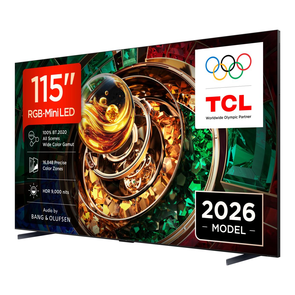 TV RGB-MiniLED 115" (291 cm) TCL 115RM9L, 4K HDR 9000 nits, Google TV, Dolby Vision IQ & Atmos, Áudio da Bang & Olufsen, 144 Hz.- Aço Escuro Aço escuro-3