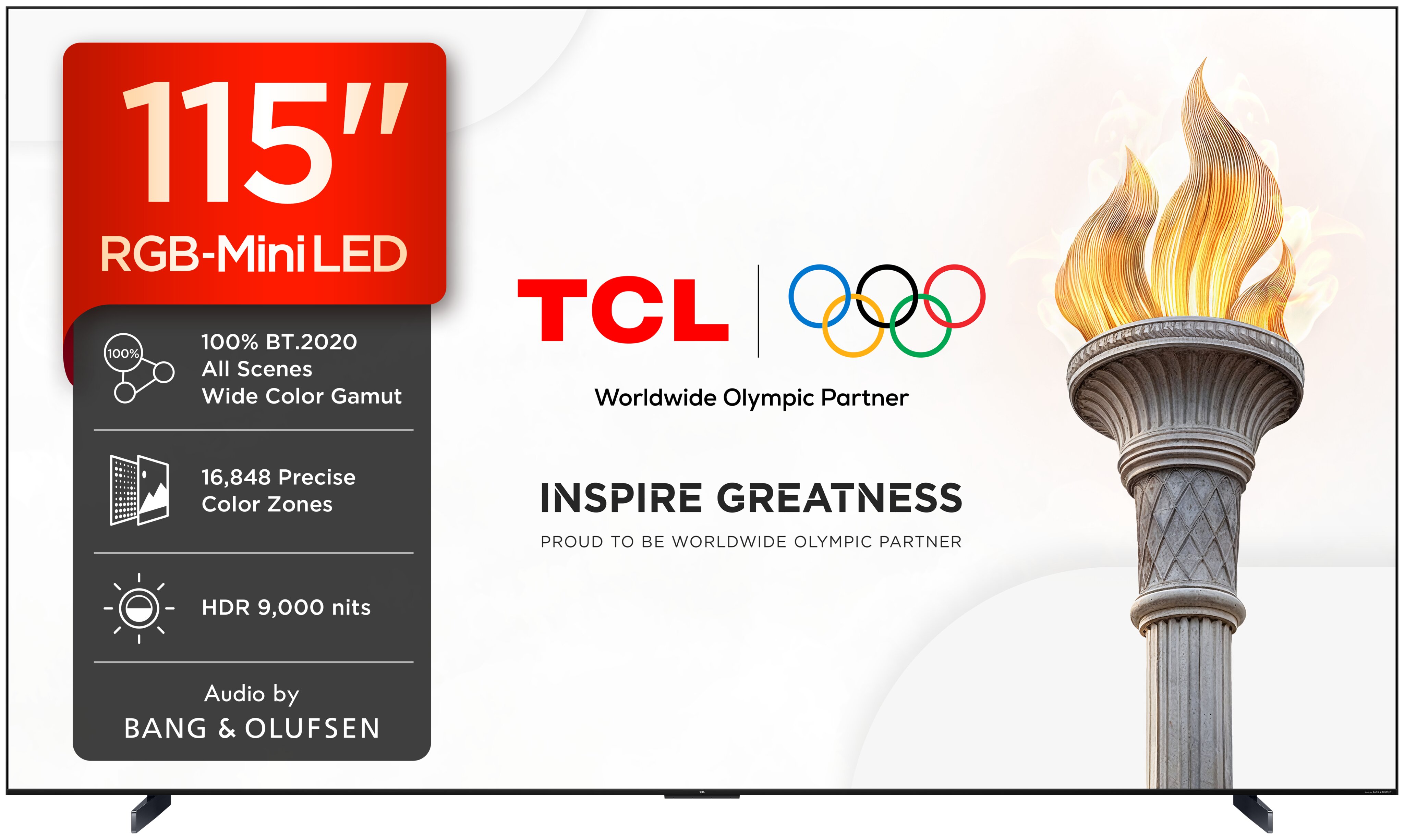 TV RGB-MiniLED 115" (291 cm) TCL 115RM9L, 4K HDR 9000 nits, Google TV, Dolby Vision IQ & Atmos, Áudio da Bang & Olufsen, 144 Hz.- Aço Escuro Aço escuro-4