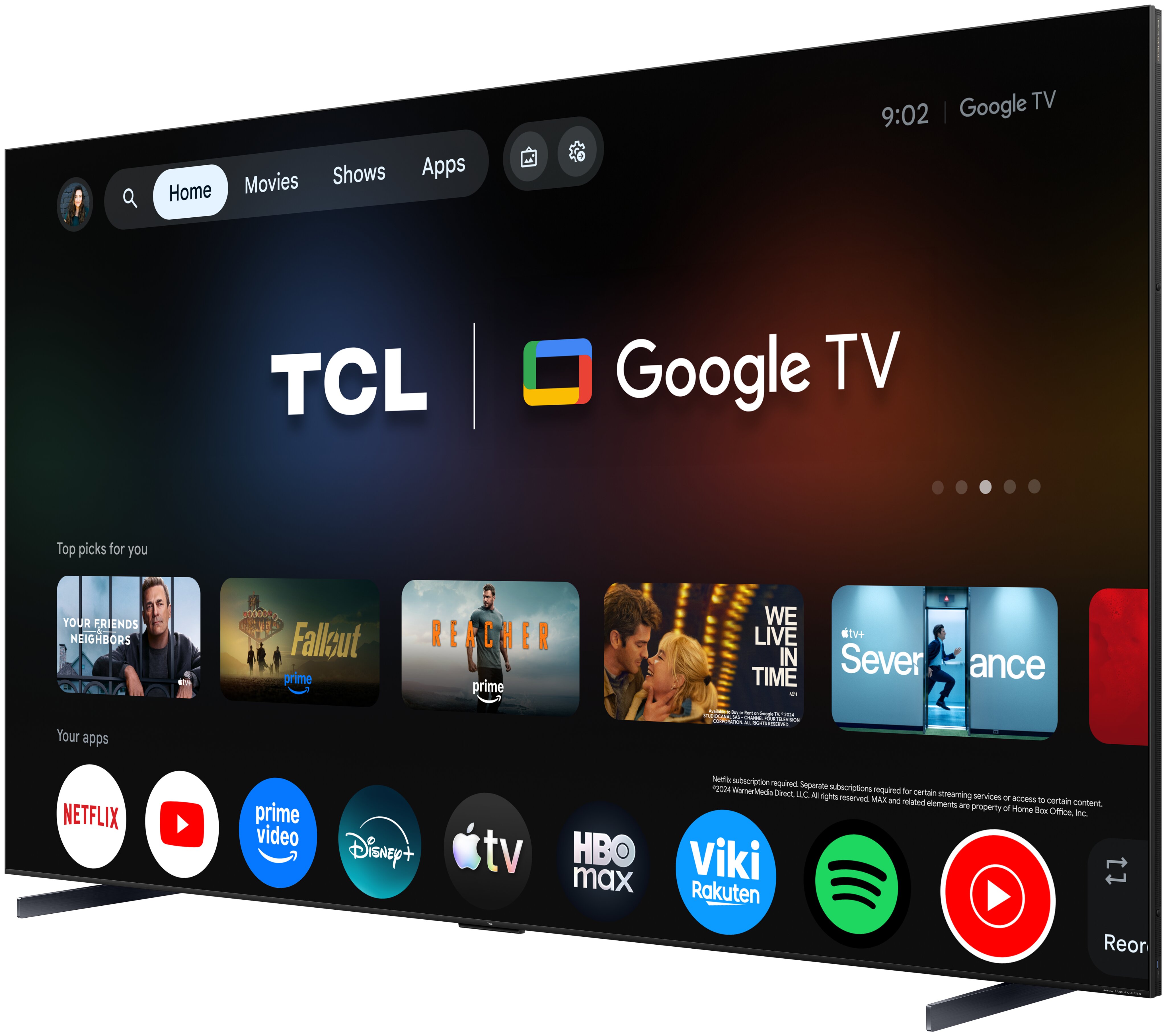 TV RGB-MiniLED 115" (291 cm) TCL 115RM9L, 4K HDR 9000 nits, Google TV, Dolby Vision IQ & Atmos, Áudio da Bang & Olufsen, 144 Hz.- Aço Escuro Aço escuro-6