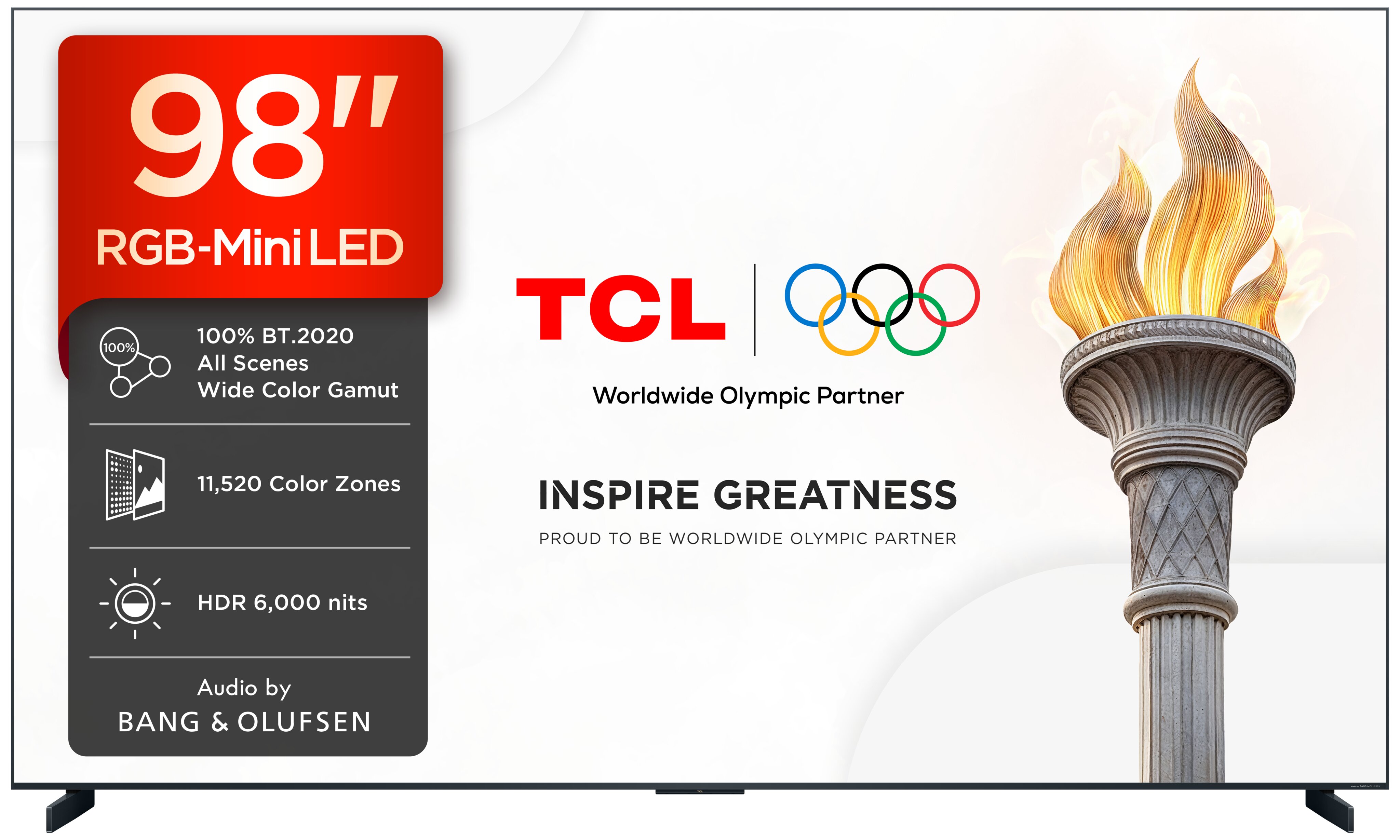 TV RGB-MiniLED 98" (248 cm) TCL 98RM9L, 4K HDR 6000 nits, Google TV, Dolby Vision IQ & Atmos, Áudio da Bang & Olufsen, 144 Hz - Aço Escuro Aço escuro-4