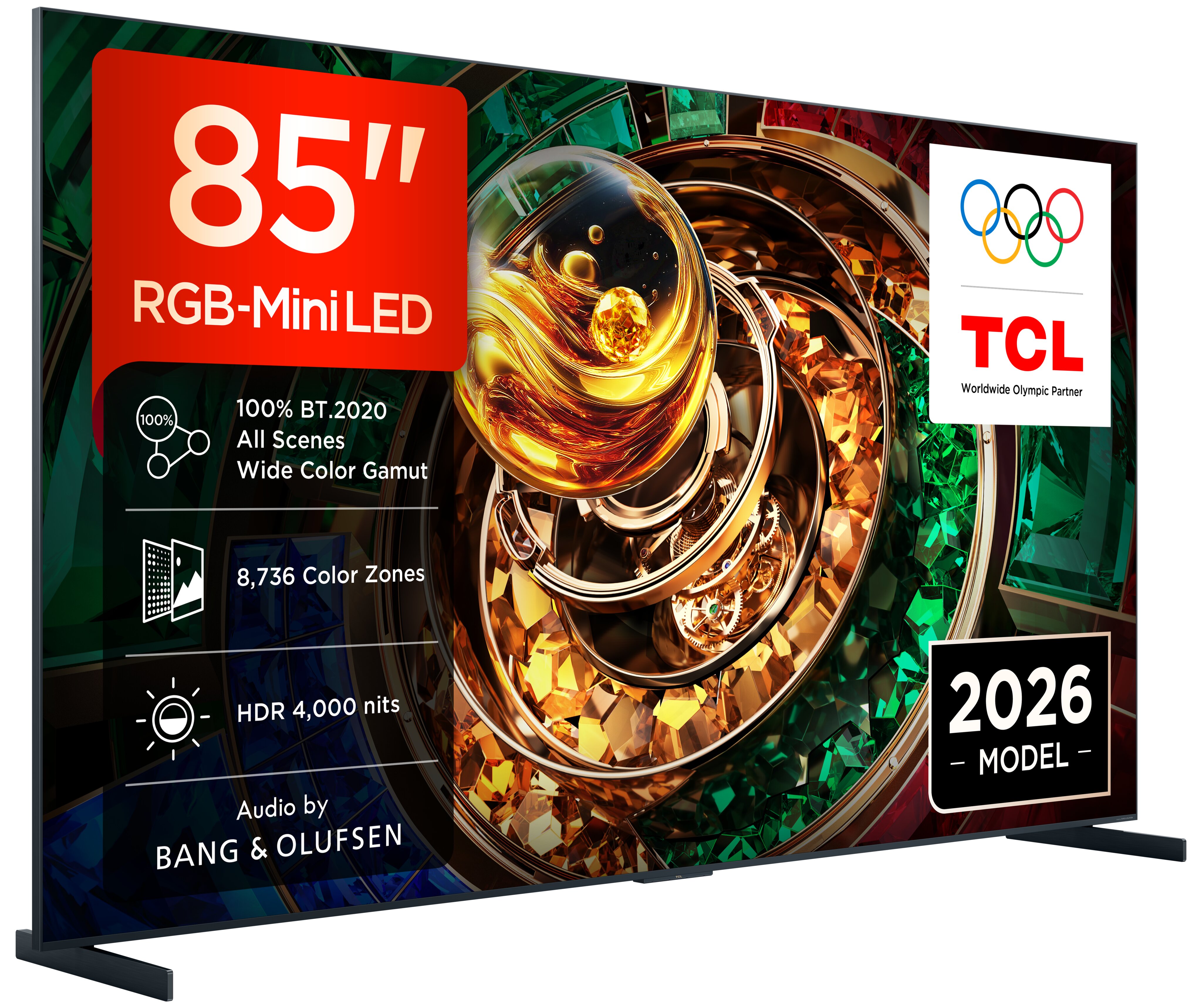 Imagem 0 de TV RGB-MiniLED 85" (215 cm) TCL 85RM9L, 4K HDR 4000 nits, Google TV, Dolby Vision IQ & Atmos, Áudio da Bang & Olufsen, 144 Hz - Aço Escuro