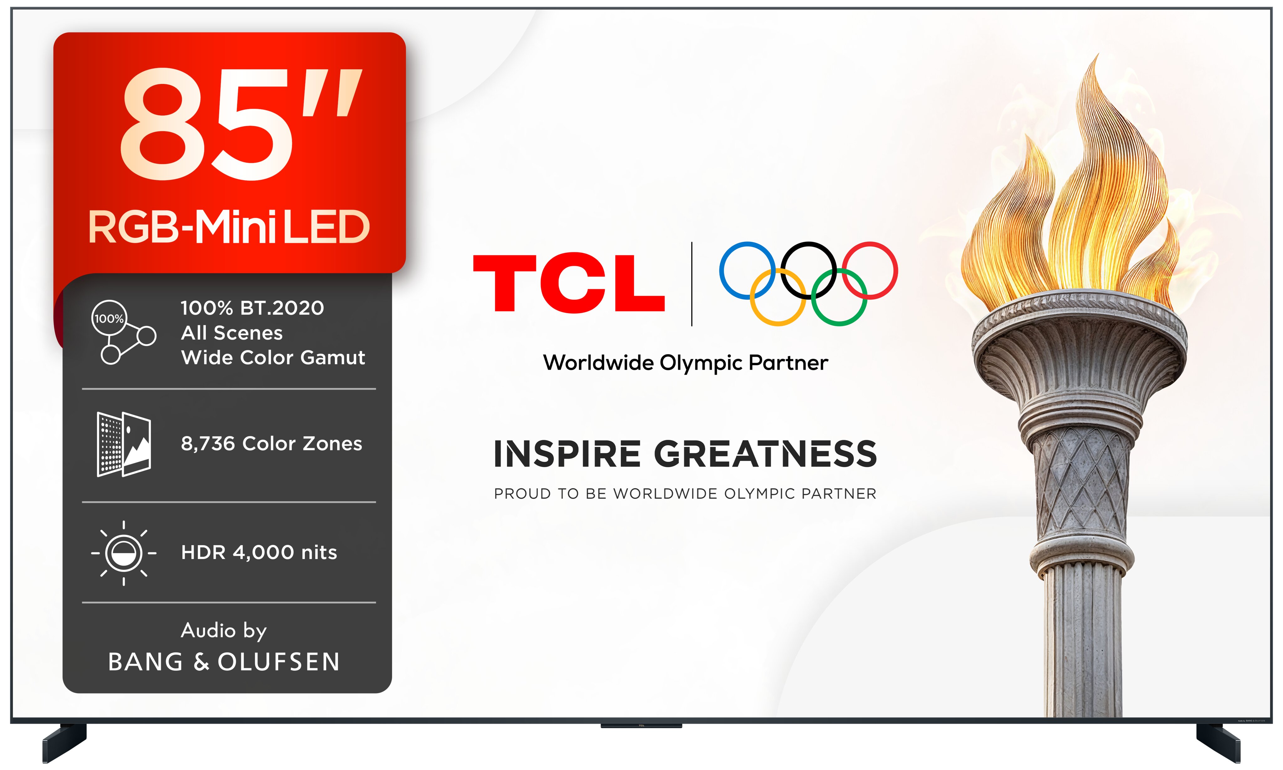 TV RGB-MiniLED 85" (215 cm) TCL 85RM9L, 4K HDR 4000 nits, Google TV, Dolby Vision IQ & Atmos, Áudio da Bang & Olufsen, 144 Hz - Aço Escuro Aço escuro-4