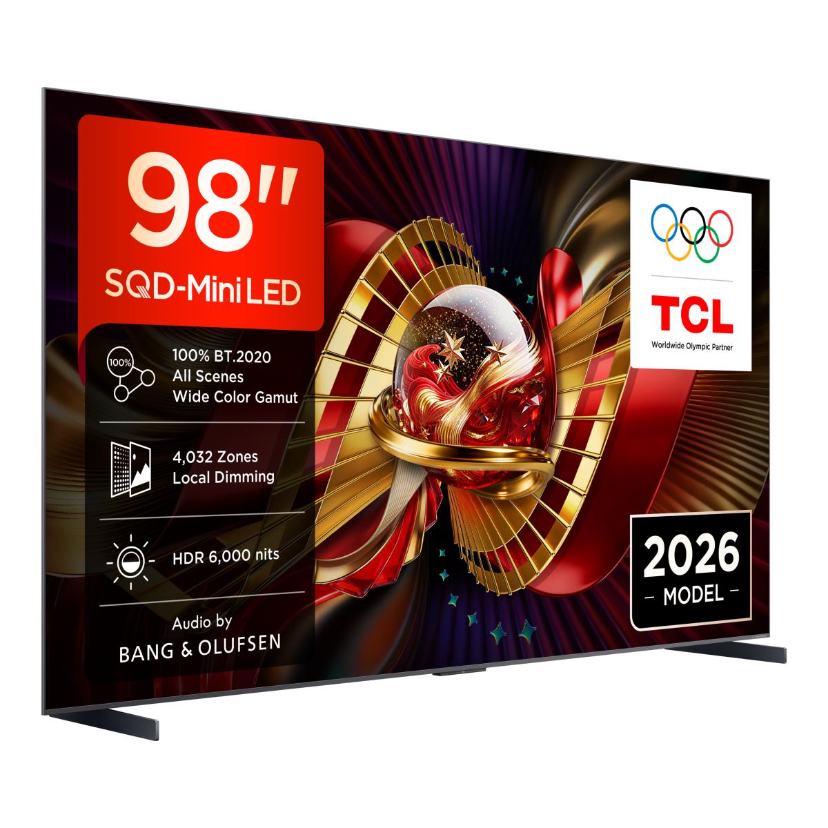 Imagem 0 de TV SQD-MiniLED 98" (248 cm) TCL 98C8L, 4K HDR 6000 nits, Google TV, 144 Hz, Dolby Vision & Atmos, Áudio da Bang & Olufsen - Aço Escuro