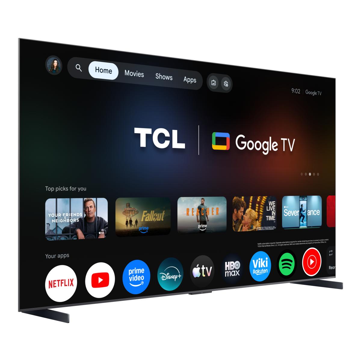 TV SQD-MiniLED 98" (248 cm) TCL 98C8L, 4K HDR 6000 nits, Google TV, 144 Hz, Dolby Vision & Atmos, Áudio da Bang & Olufsen - Aço Escuro Aço escuro-5