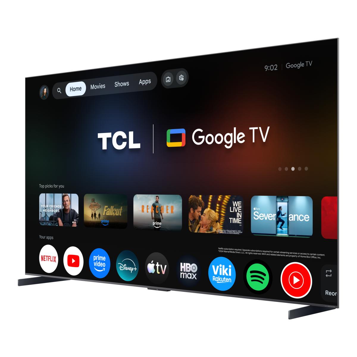 TV SQD-MiniLED 98" (248 cm) TCL 98C8L, 4K HDR 6000 nits, Google TV, 144 Hz, Dolby Vision & Atmos, Áudio da Bang & Olufsen - Aço Escuro Aço escuro-6