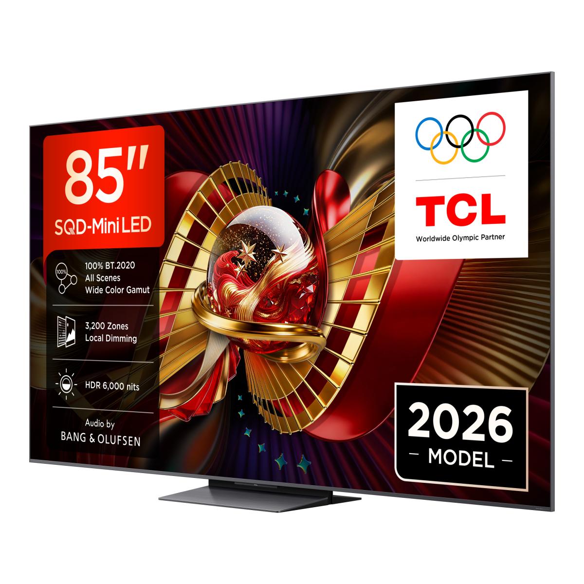 TV SQD-MiniLED 85" (215cm) TCL 85C8L, 4K HDR 6000 Nits, Google TV, 144Hz, Dolby Vision & Atmos, Audio by Bang & Olufsen Aço escuro-3