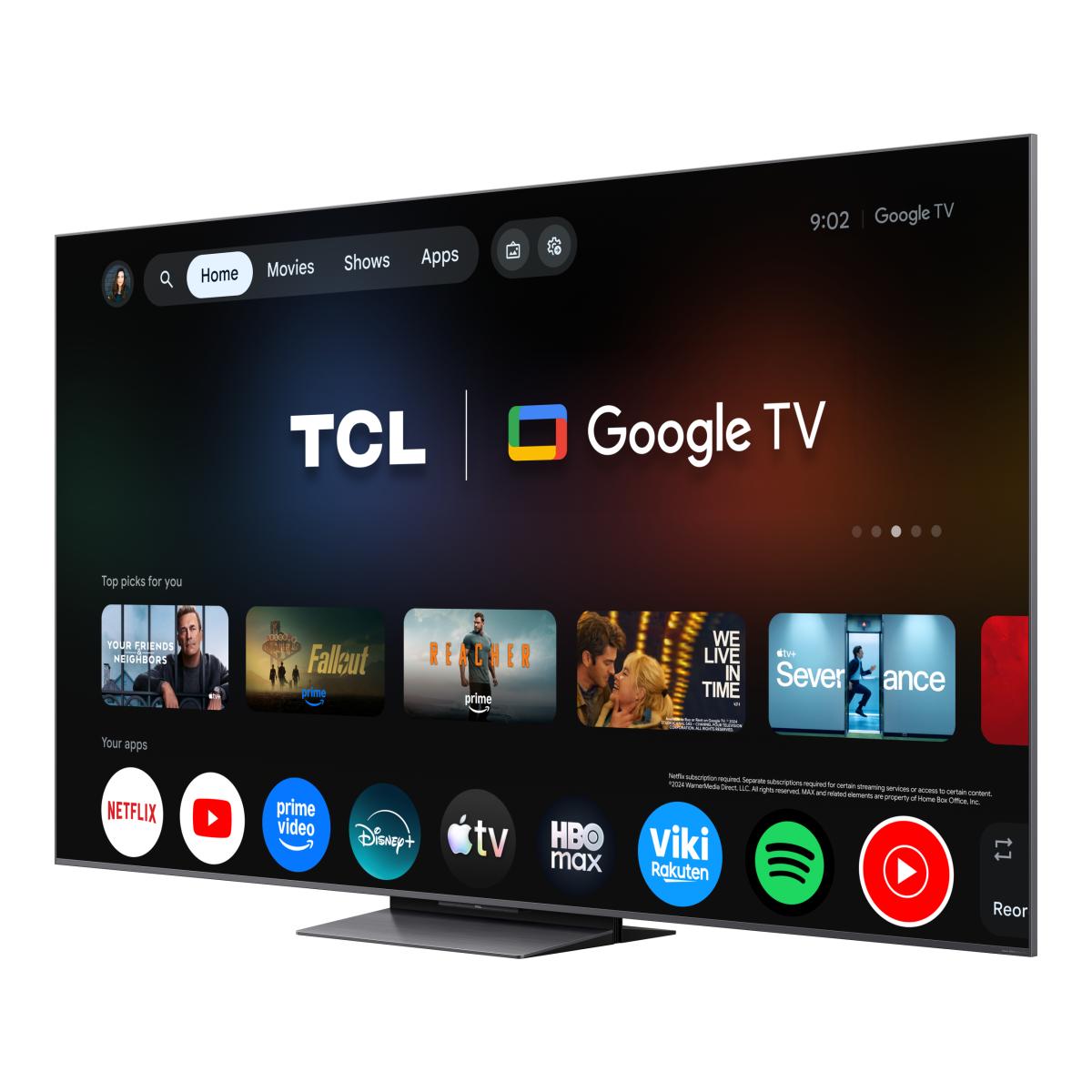 TV SQD-MiniLED 85" (215cm) TCL 85C8L, 4K HDR 6000 Nits, Google TV, 144Hz, Dolby Vision & Atmos, Audio by Bang & Olufsen Aço escuro-6