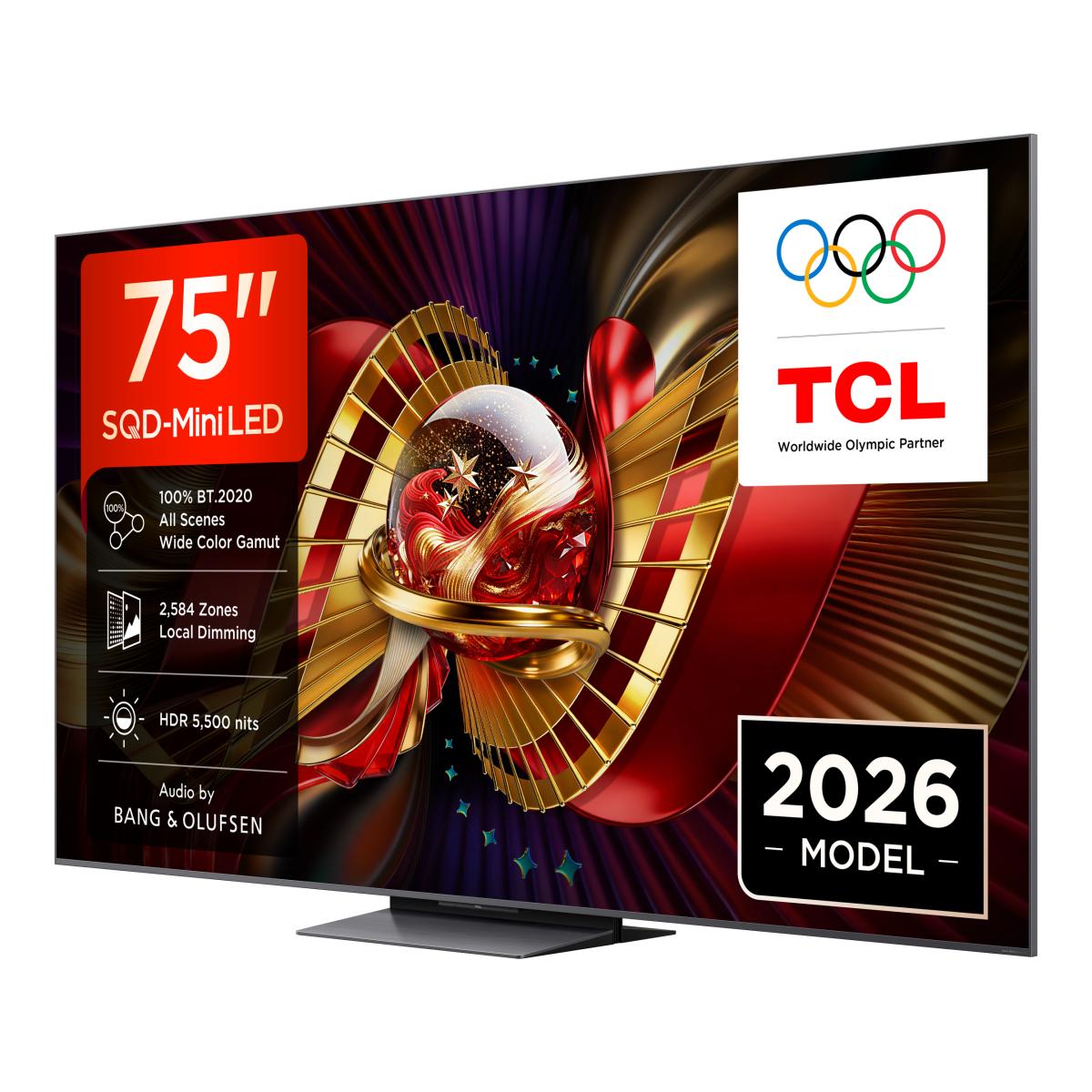 TV SQD-MiniLED 75" (189 cm), TCL 75C8L, 4K HDR 5500 nits, Google TV, 144 Hz, Dolby Vision & Atmos, Áudio da Bang & Olufsen - Aço Escuro Aço escuro-3