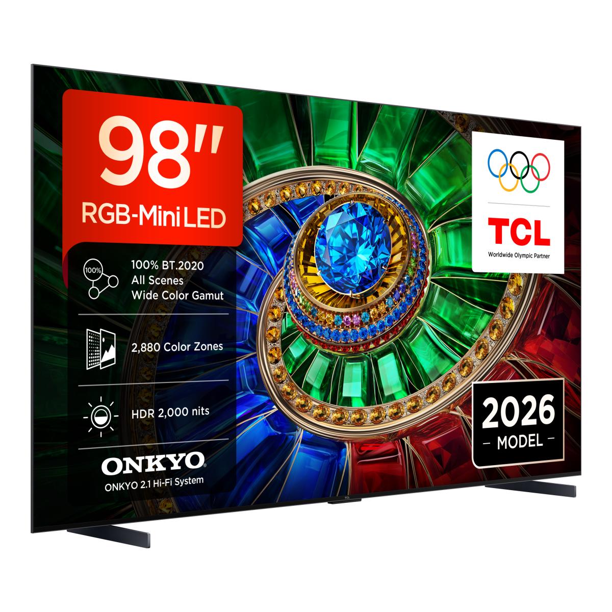 Imagem 0 de TV RGB-MiniLED 98" (248 cm) TCL 98RM7L, 4K HDR 2000 nits, Google TV, Sistema de Som 2.1 Onkyo, 144 Hz - Aço Escuro