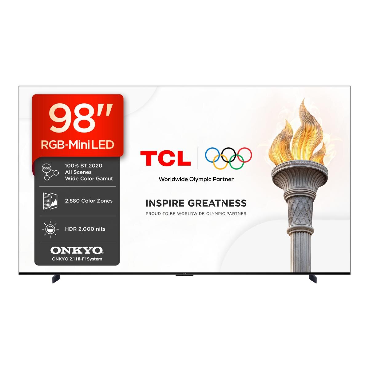 TV RGB-MiniLED 98" (248 cm) TCL 98RM7L, 4K HDR 2000 nits, Google TV, Sistema de Som 2.1 Onkyo, 144 Hz - Aço Escuro Aço escuro-4