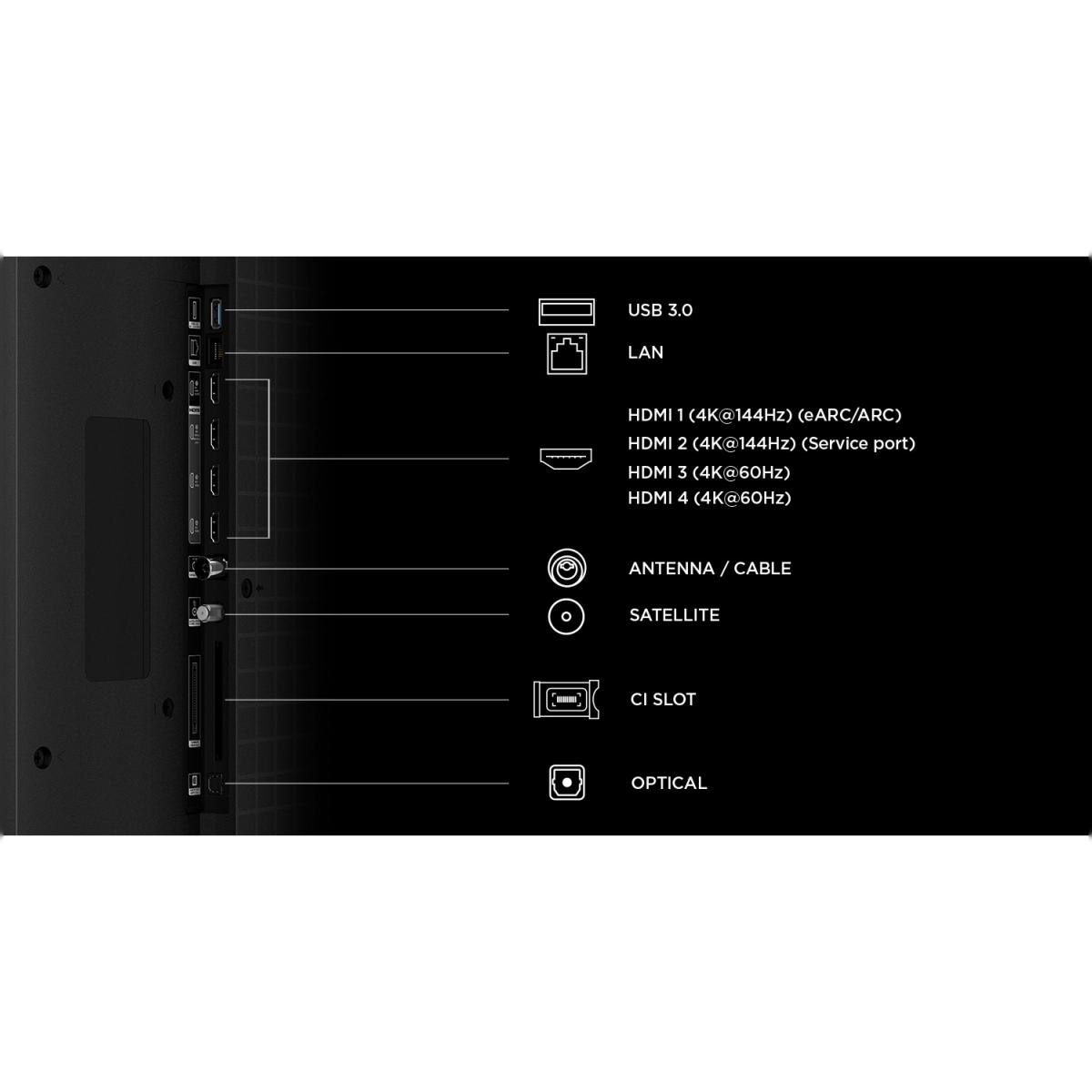 TV RGB-MiniLED 98" (248 cm) TCL 98RM7L, 4K HDR 2000 nits, Google TV, Sistema de Som 2.1 Onkyo, 144 Hz - Aço Escuro Aço escuro-7