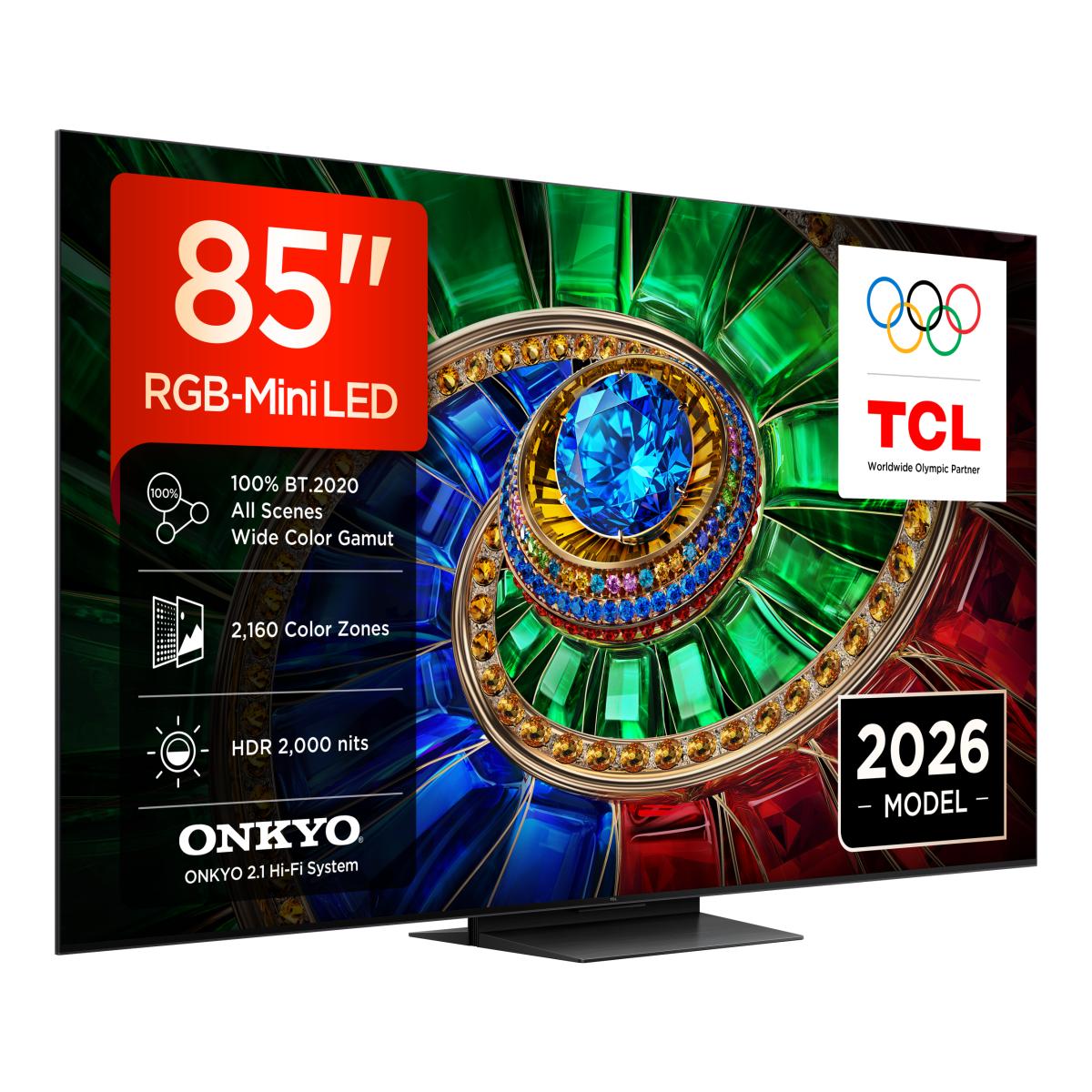 Imagem 0 de TV RGB-MiniLED 85" (215 cm) TCL 85RM7L, 4K HDR 2000 nits, Google TV, Sistema de Som 2.1 Onkyo, 144 Hz - Aço Escuro