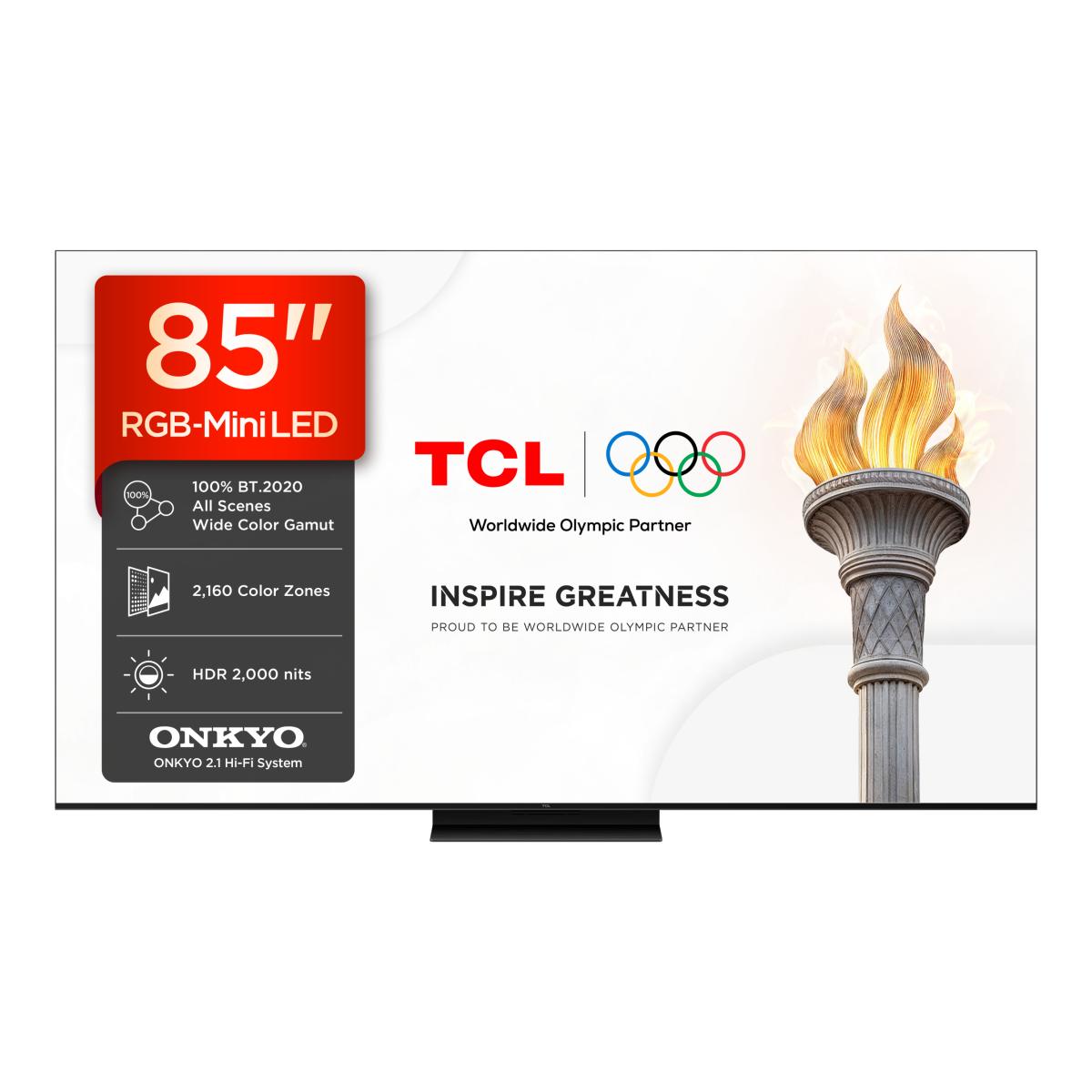 TV RGB-MiniLED 85" (215 cm) TCL 85RM7L, 4K HDR 2000 nits, Google TV, Sistema de Som 2.1 Onkyo, 144 Hz - Aço Escuro Aço escuro-4