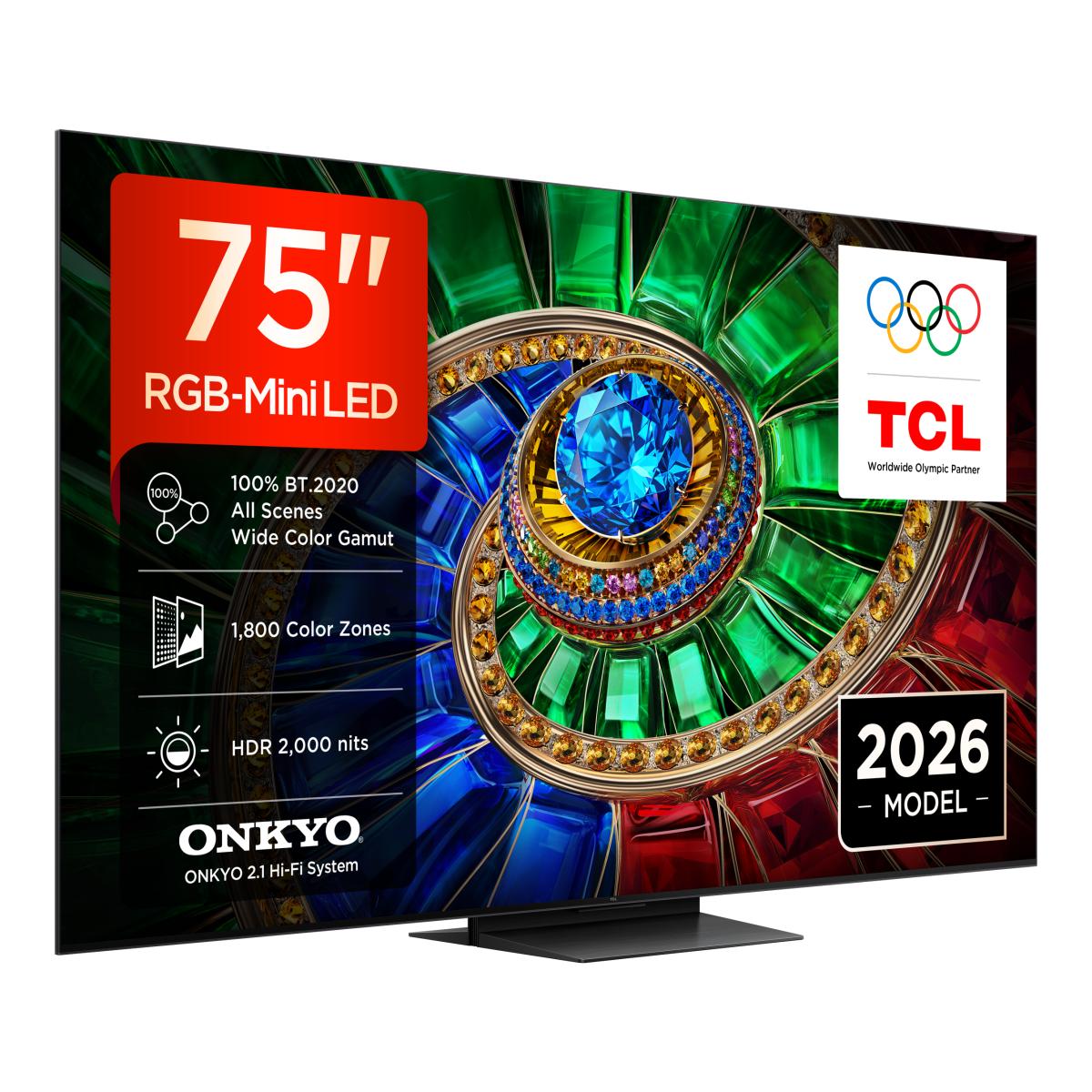Imagem 0 de TV RGB-MiniLED 75" (189 cm) TCL 75RM7L, 4K HDR 2000 nits, Google TV, Sistema de Som 2.1 Onkyo, 144 Hz - Aço Escuro