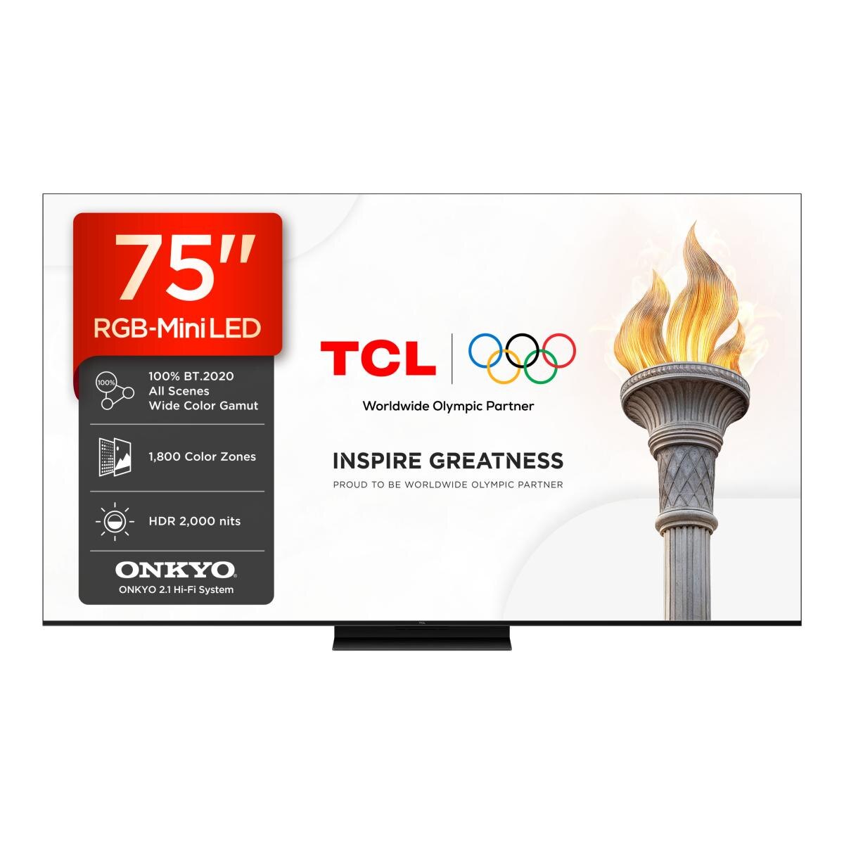 TV RGB-MiniLED 75" (189 cm) TCL 75RM7L, 4K HDR 2000 nits, Google TV, Sistema de Som 2.1 Onkyo, 144 Hz - Aço Escuro Aço escuro-4