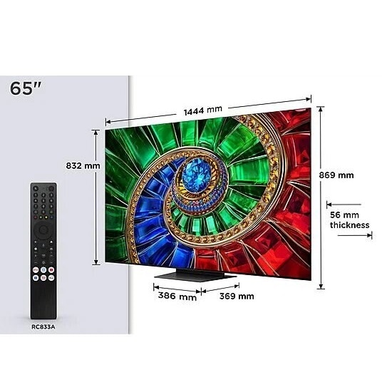 TV RGB-MiniLED 65" (164cm) TCL 65RM7L, 4K HDR 2000 nits, Google TV, 2.1 Onkyo, 144Hz Aço escuro-2
