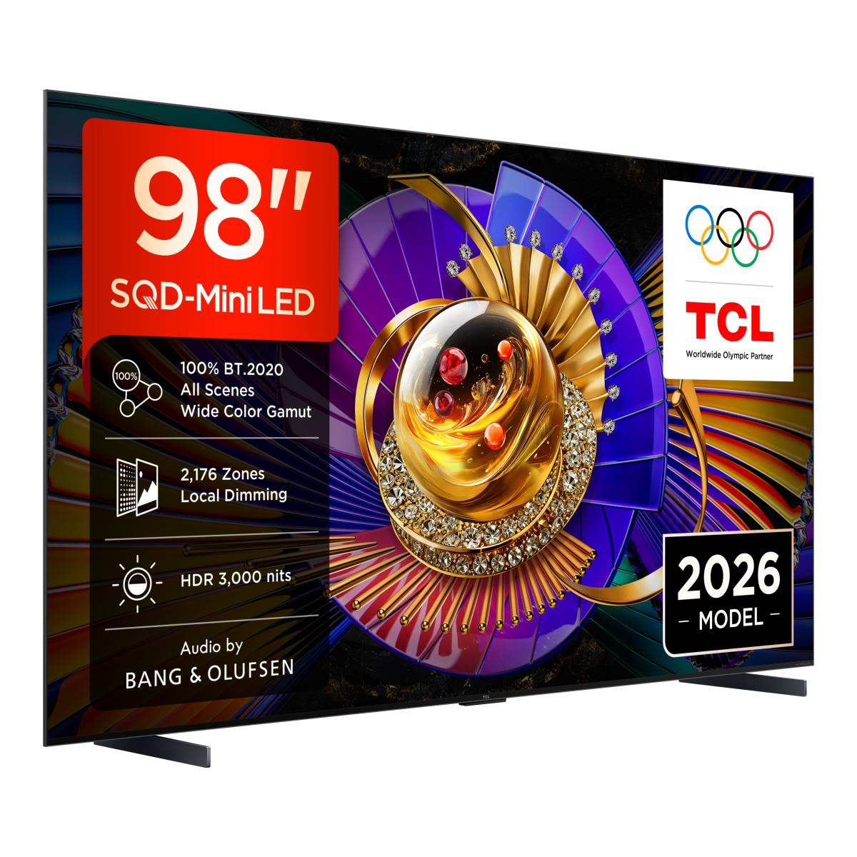 Imagem 0 de TV SQD-MiniLED 98" (248 cm) TCL 98C7L, 4K HDR 3000 nits, Google TV, 144 Hz, Dolby Vision & Atmos, Áudio da Bang & Olufsen - Aço Escuro