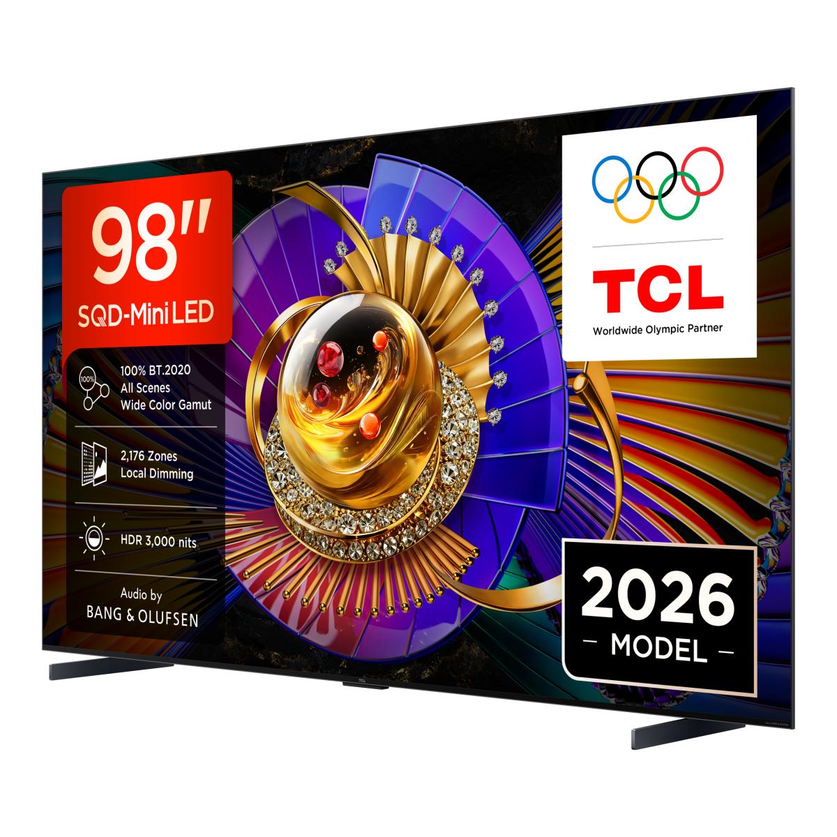 TV SQD-MiniLED 98" (248 cm) TCL 98C7L, 4K HDR 3000 nits, Google TV, 144 Hz, Dolby Vision & Atmos, Áudio da Bang & Olufsen - Aço Escuro Aço escuro-3