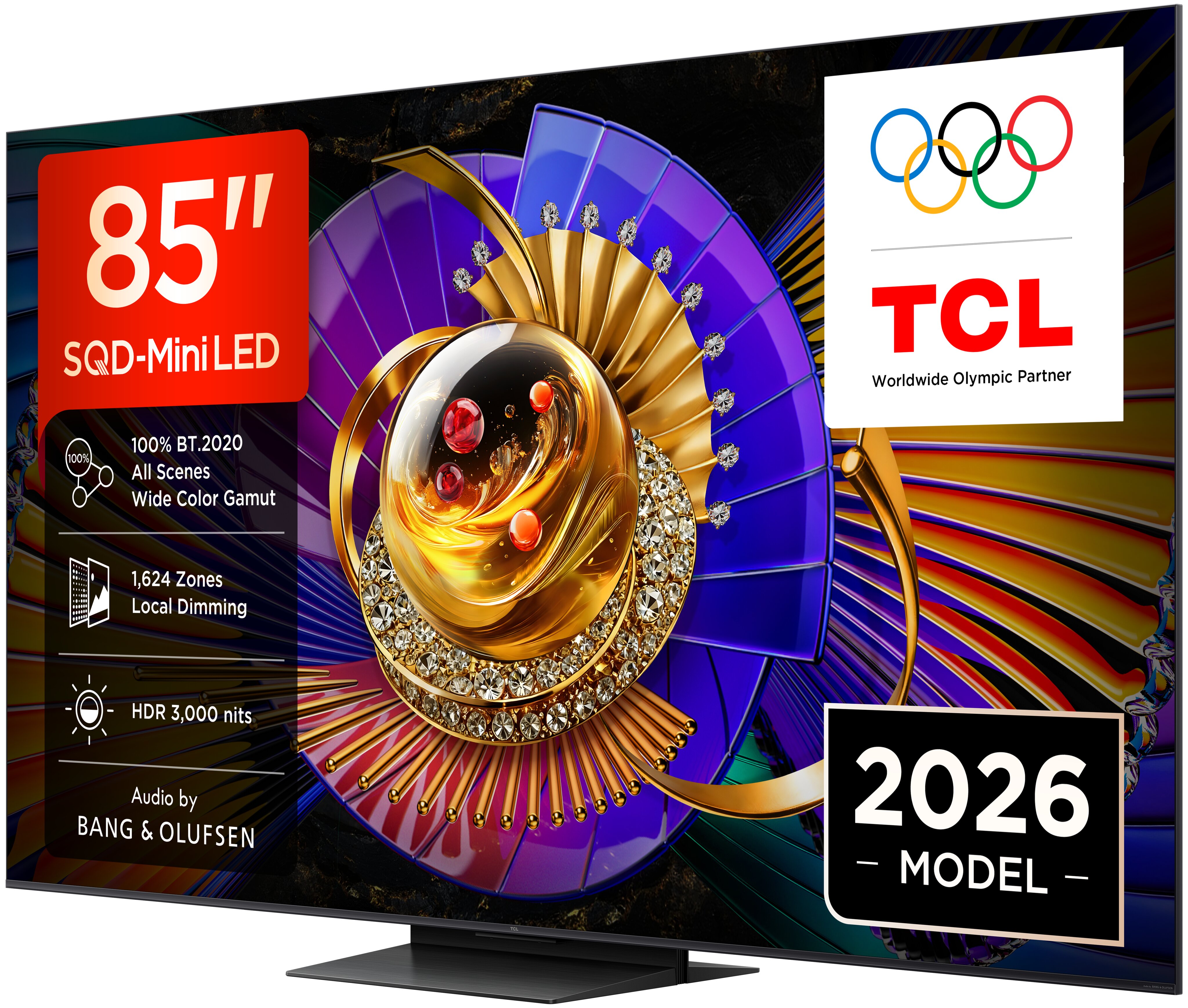 TV SQD-MiniLED 85" (215cm) TCL 85C7L, 4K HDR 3000 Nits, Google TV, 144Hz, Dolby Vision & Atmos, Audio by Bang & Olufsen Aço escuro-3