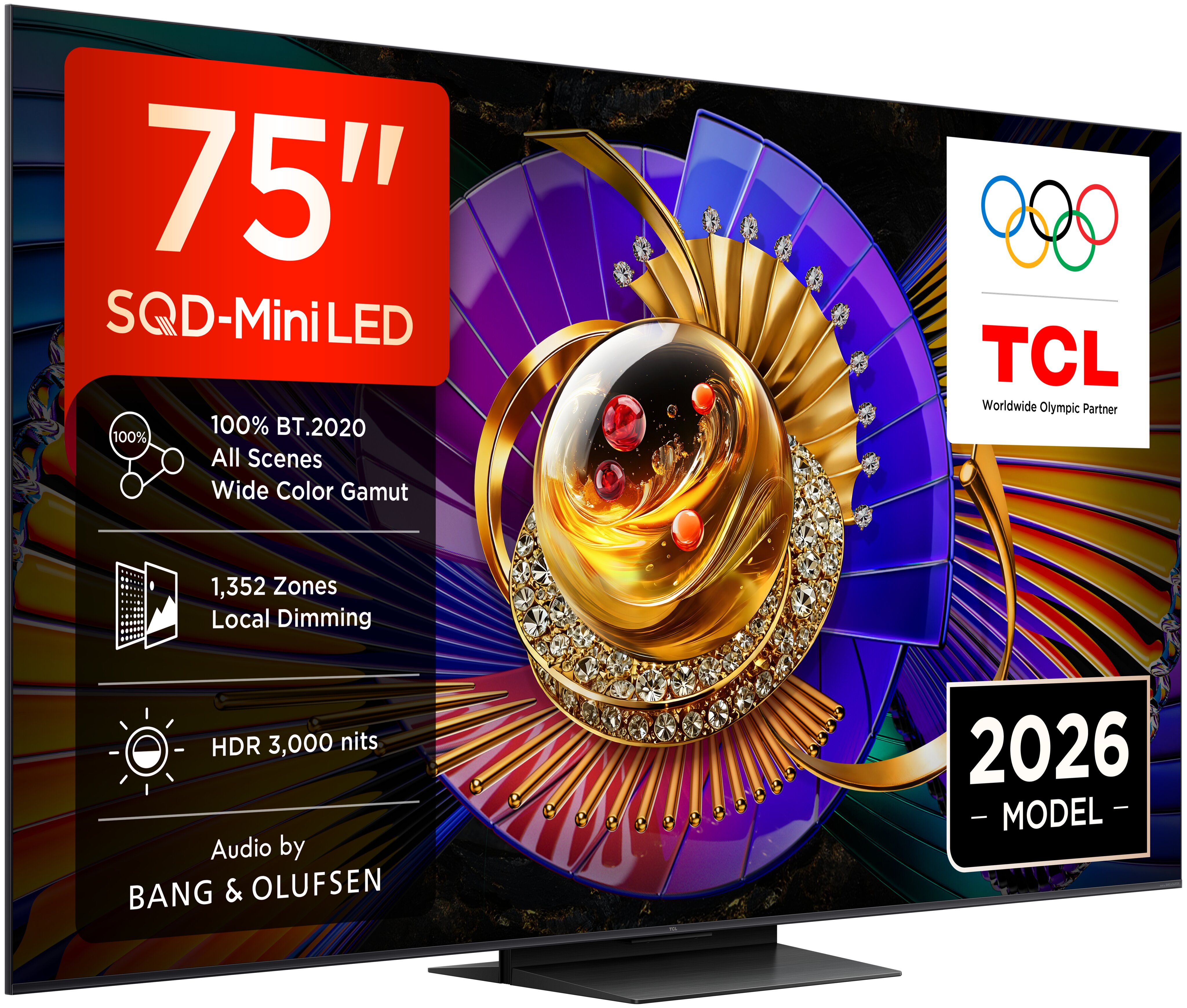 Imagem 0 de TV SQD-MiniLED 75" (189 cm) TCL 75C7L, 4K HDR 3000 nits, Google TV, 144 Hz, Dolby Vision & Atmos, Áudio da Bang & Olufsen - Aço Escuro