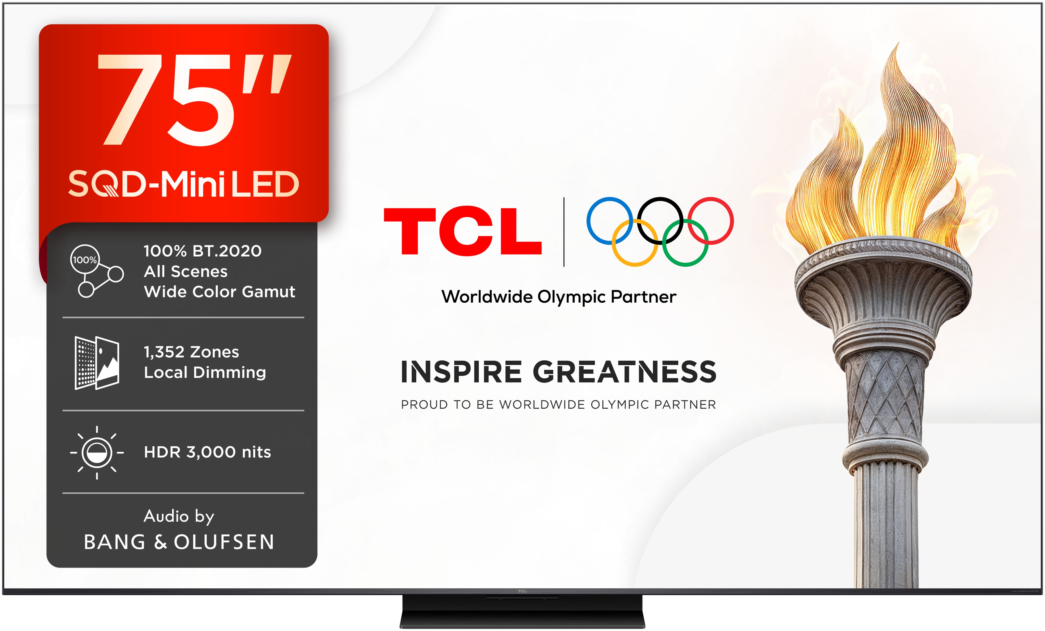 TV SQD-MiniLED 75" (189 cm) TCL 75C7L, 4K HDR 3000 nits, Google TV, 144 Hz, Dolby Vision & Atmos, Áudio da Bang & Olufsen - Aço Escuro Aço escuro-3