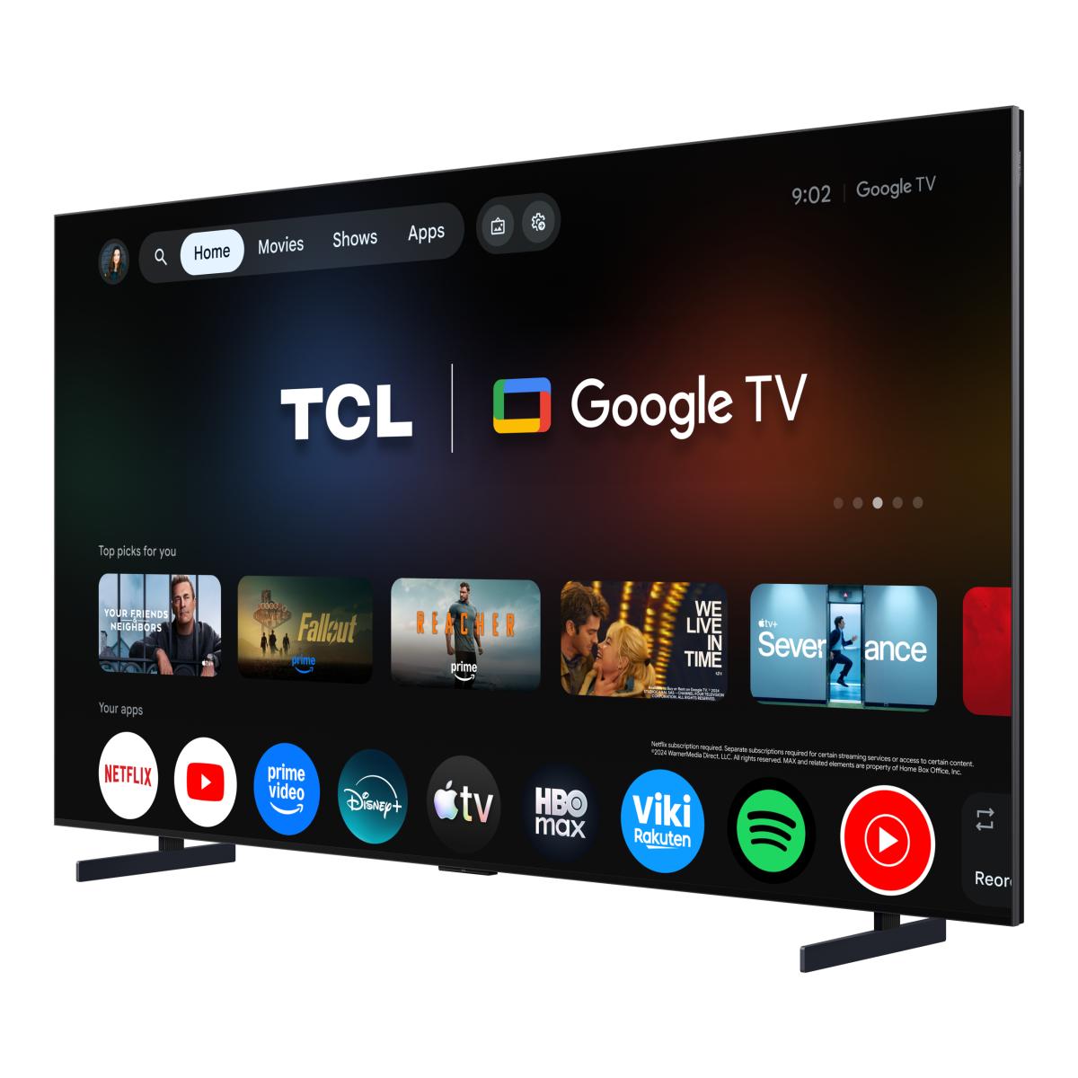 TV QD-MiniLED 98" (248 cm) TCL 98A400U, 4K HDR 2500 nits, Google TV, Dolby Vision IQ & Atmos, Sistema de Som 2.0 Onkyo, 144 Hz, AirPlay 2 - Aço Escuro Aço escuro-5