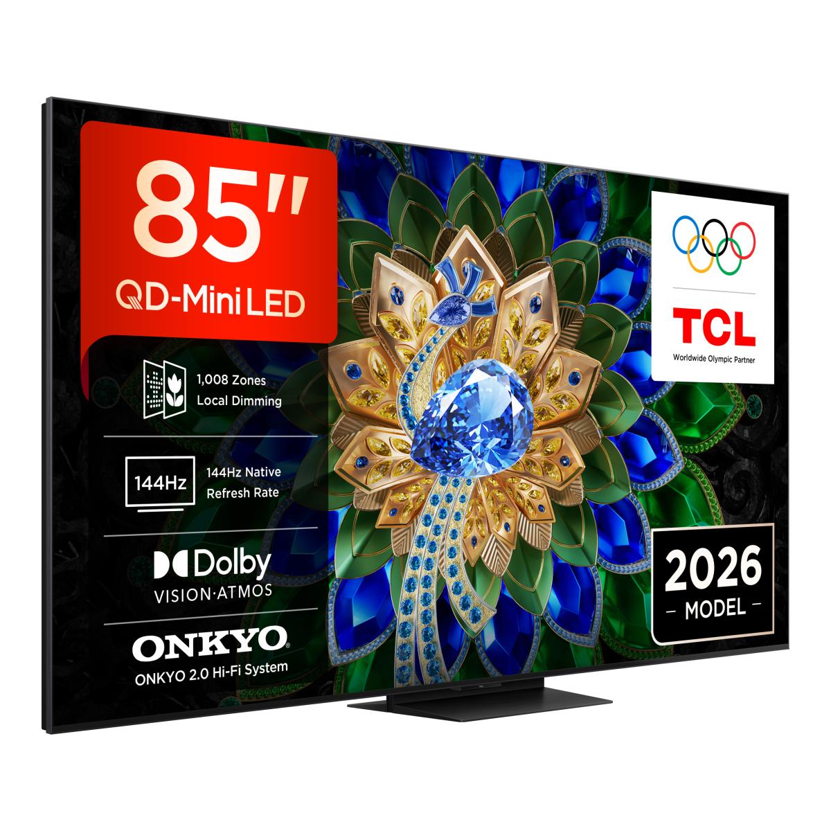 Imagem 0 de TV QD-MiniLED 85" (215 cm) TCL 85A400U, 4K HDR 2500 nits, Google TV, Dolby Vision IQ e Atmos, 2.0 Onkyo, 144 Hz, AirPlay 2 - Aço Escuro