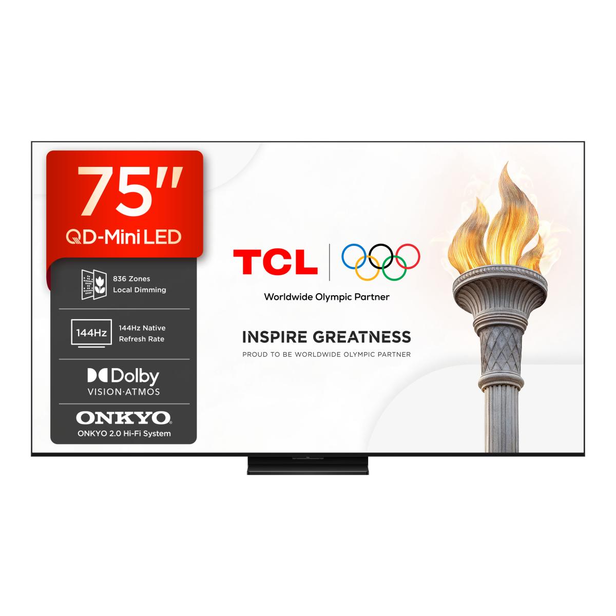 TV QD-MiniLED 75" (189 cm) TCL 75A400U, 4K HDR 2500 nits, Google TV, Dolby Vision IQ & Atmos, Sistema de Som 2.0 Onkyo, 144 Hz, AirPlay 2 - Aço Escuro Aço escuro-4