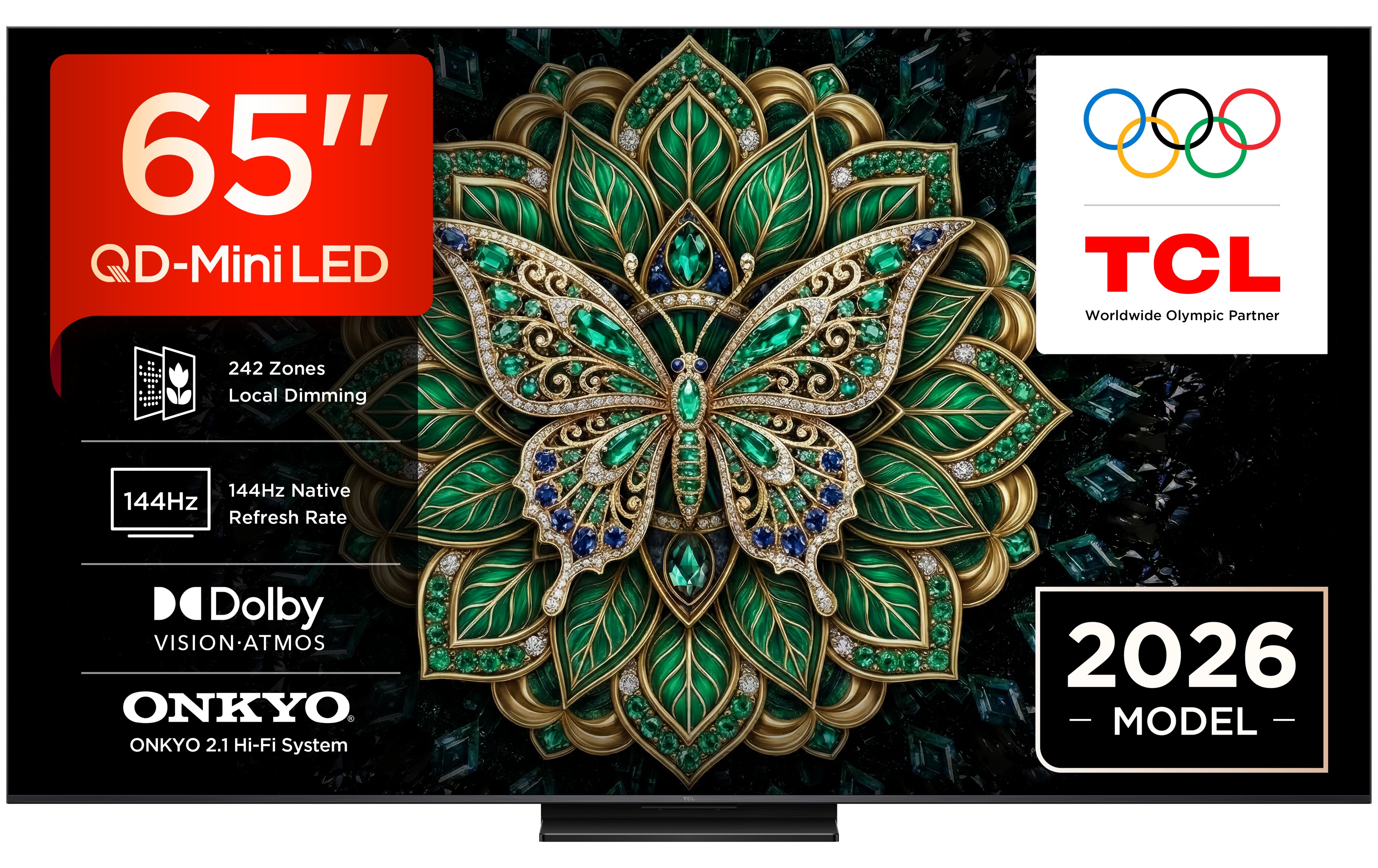 TV QD-MiniLED 65" (164 cm) TCL 65C6K PRO, 4K HDR 1000 nits, Google TV, Dolby Vision & Atmos, Sistema de Som 2.1 Onkyo, 144 Hz, AirPlay 2 Aço escuro-1