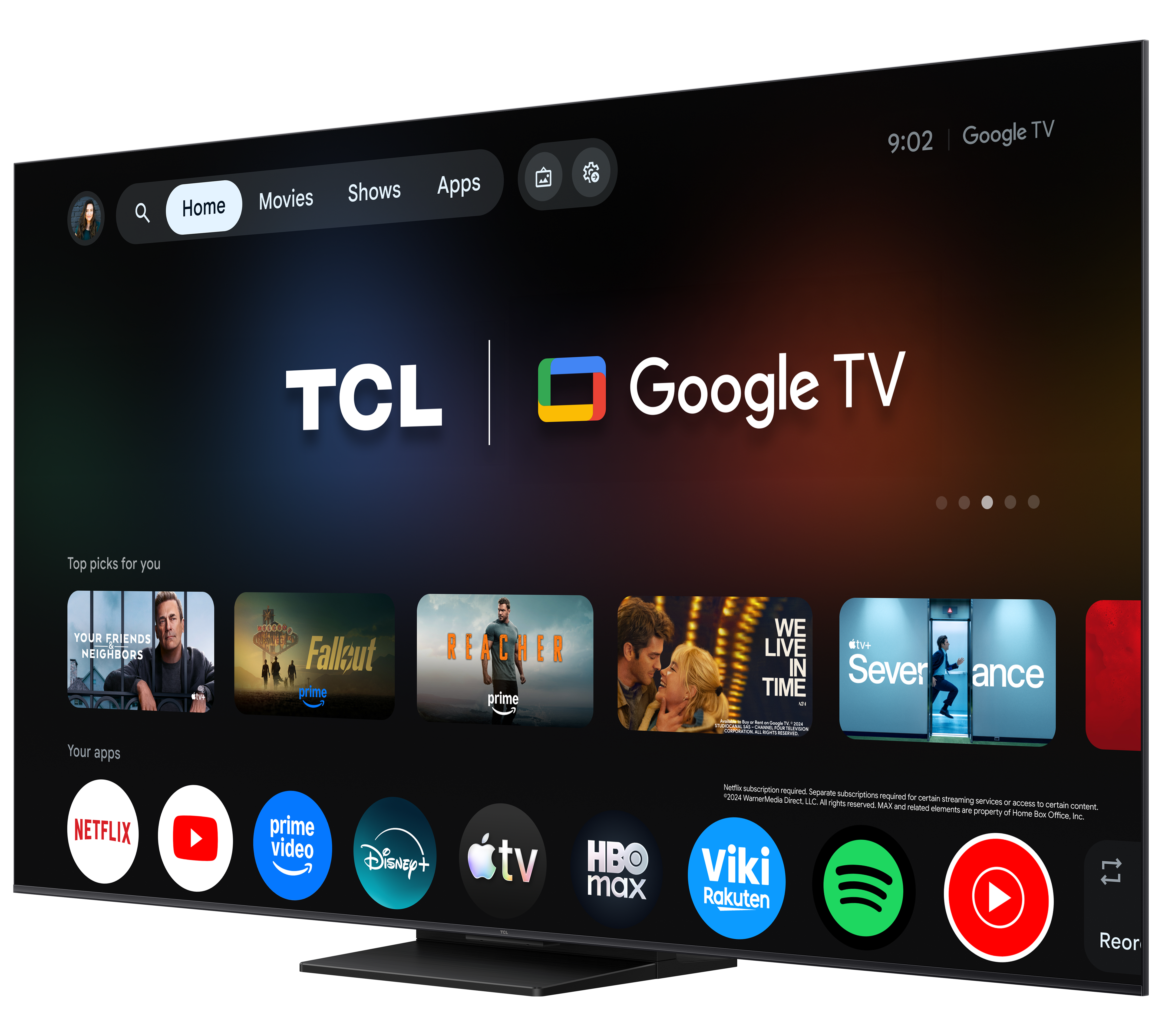 TV QD-MiniLED 65" (164 cm) TCL 65C6K PRO, 4K HDR 1000 nits, Google TV, Dolby Vision & Atmos, Sistema de Som 2.1 Onkyo, 144 Hz, AirPlay 2 Aço escuro-4