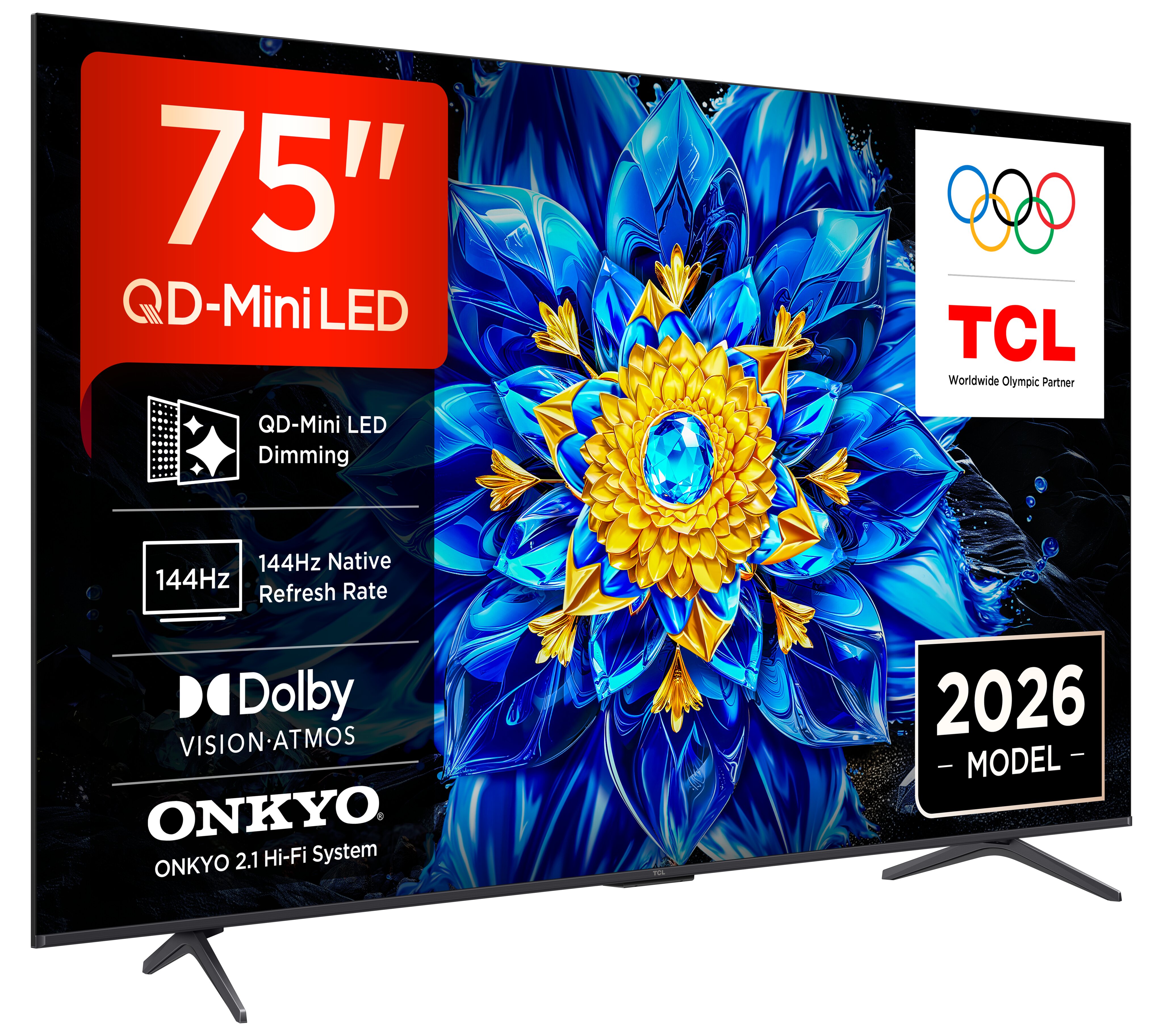 Imagem 0 de TV QD-MiniLED 75" (189 cm) TCL 75P8L, 4K HDR, Google TV, 144 Hz VRR, Sistema de Som 2.1 Onkyo - Aço Escuro