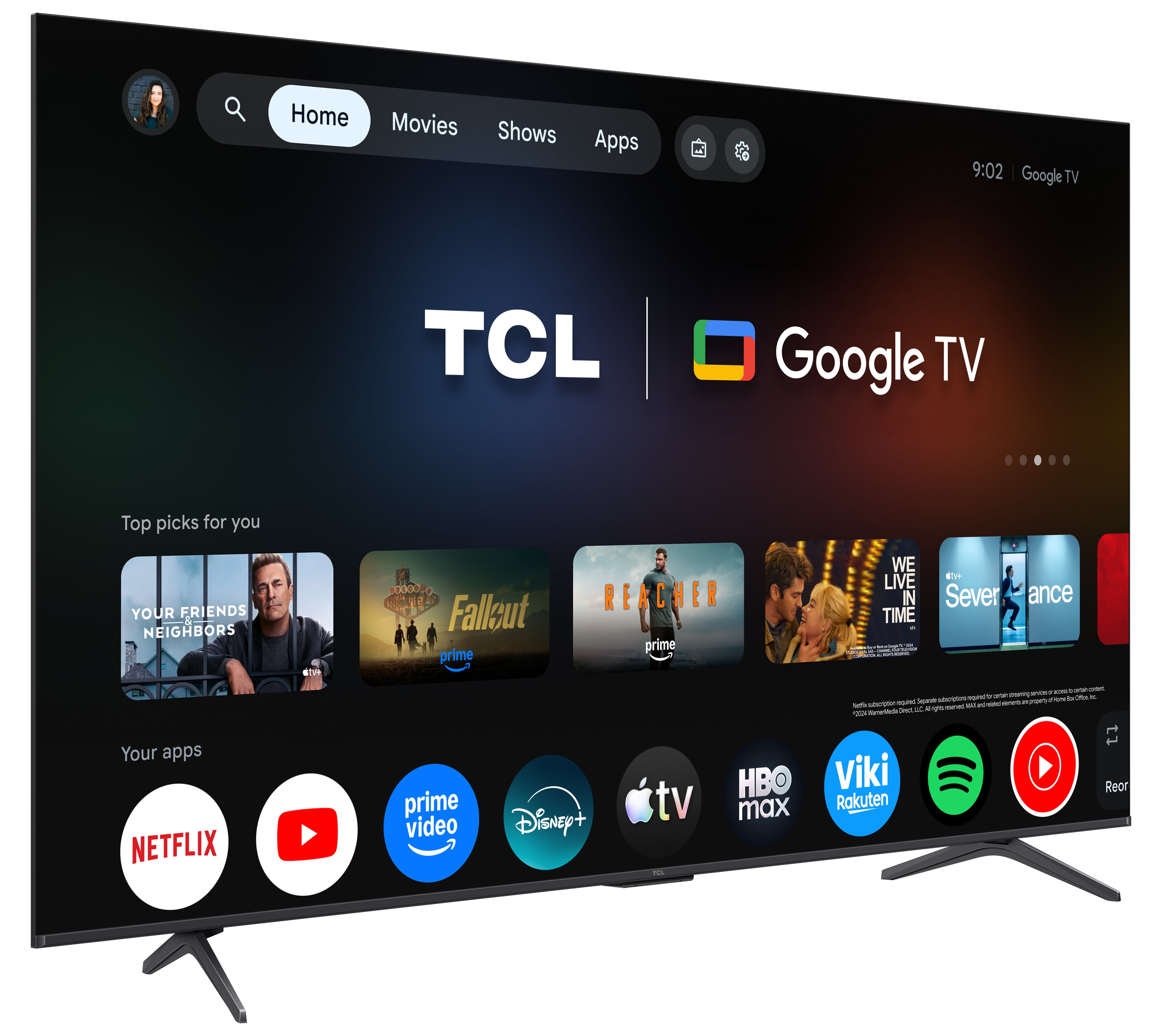 TV QD-MiniLED 75" (189 cm) TCL 75P8L, 4K HDR, Google TV, 144 Hz VRR, Sistema de Som 2.1 Onkyo - Aço Escuro Aço escuro-5