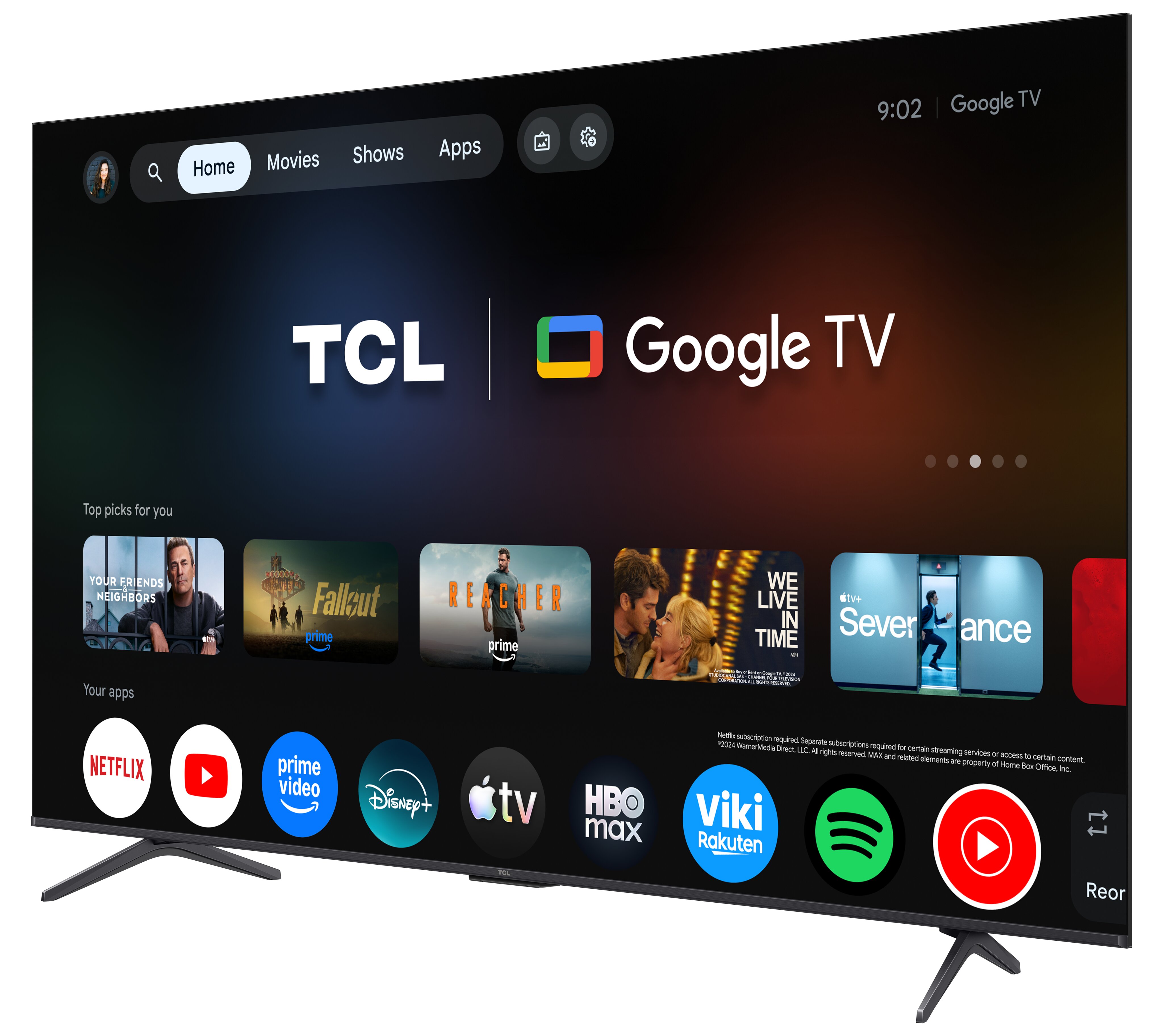 TV QD-MiniLED 75" (189 cm) TCL 75P8L, 4K HDR, Google TV, 144 Hz VRR, Sistema de Som 2.1 Onkyo - Aço Escuro Aço escuro-6