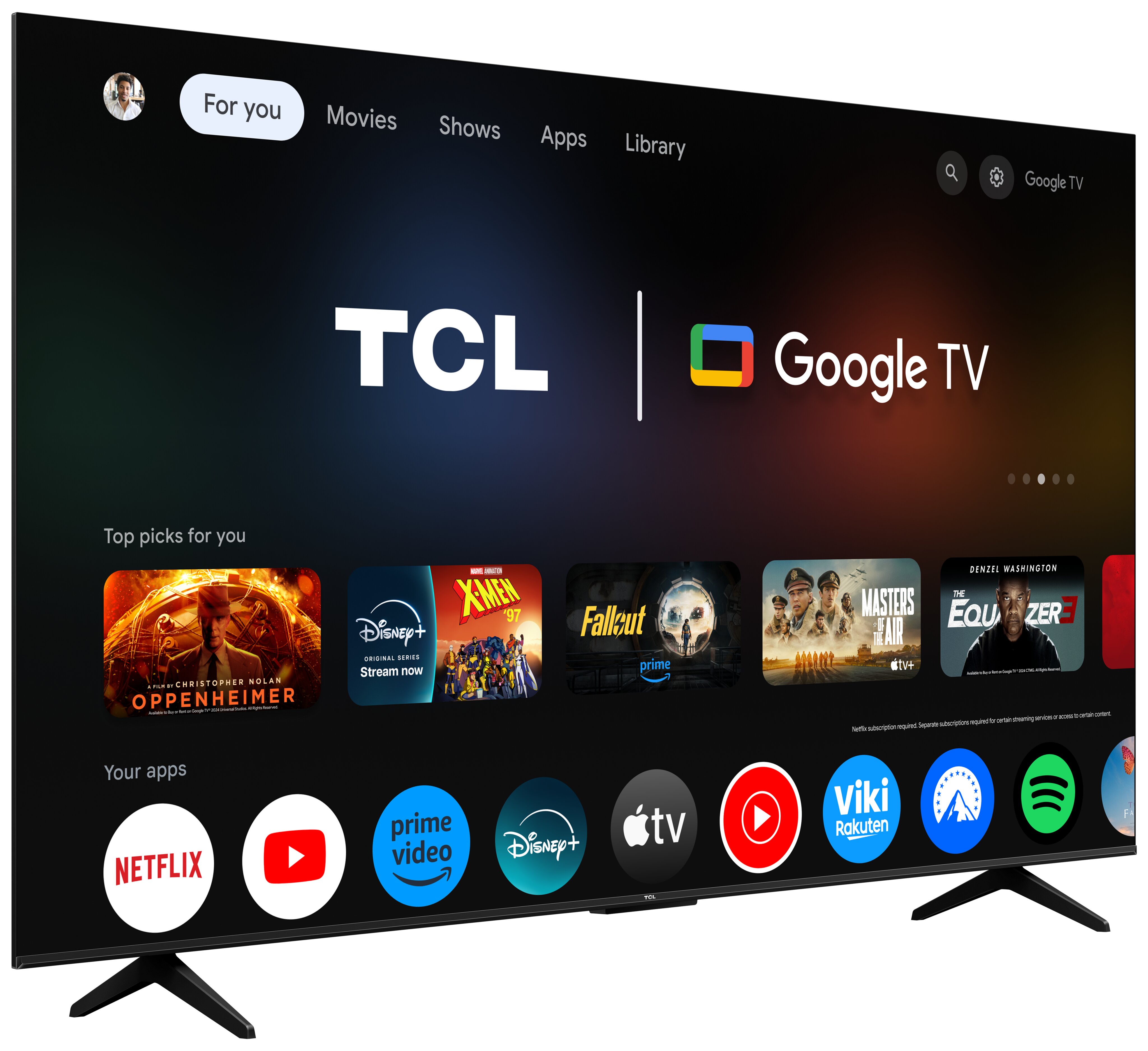 TV QLED 75" (189 cm) TCL 75T69C, 4K HDR, Direct LED, Google TV, Dolby Vision & Atmos, HDR10+, Game Master, VRR - Aço Escuro Aço escuro-3