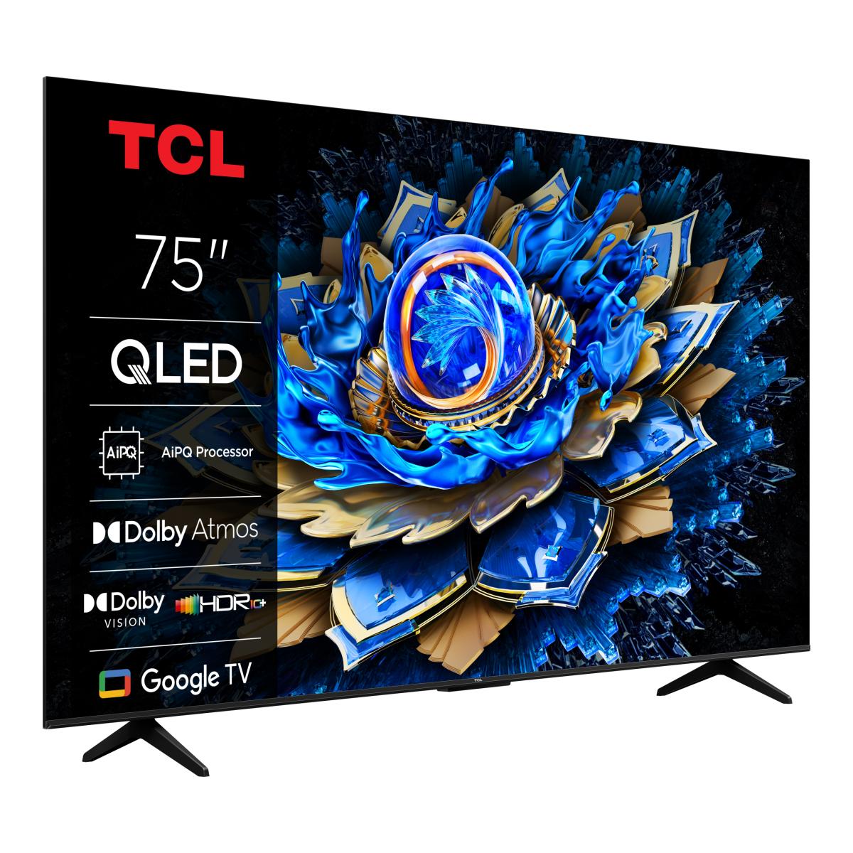 TV QLED 75" (189 cm) TCL 75T69C, 4K HDR, Direct LED, Google TV, Dolby Vision & Atmos, HDR10+, Game Master, VRR - Aço Escuro Aço escuro-5